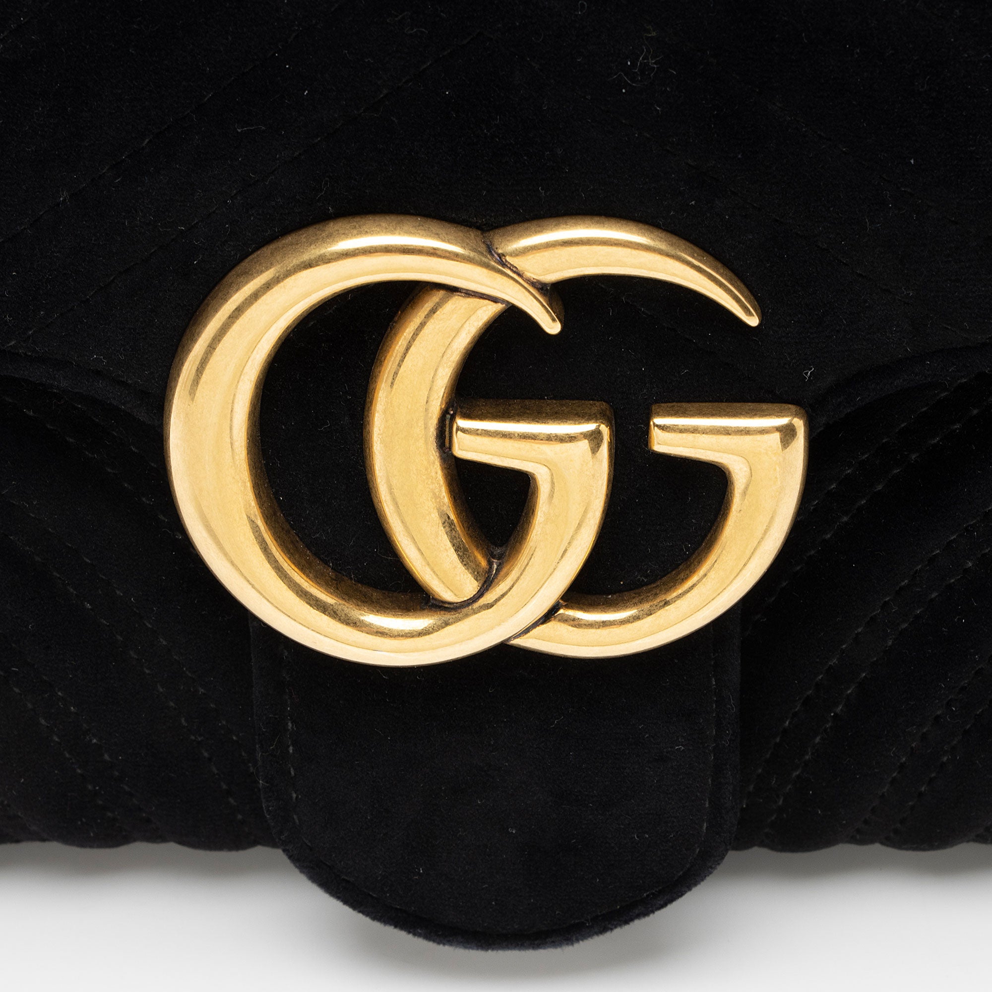 Gucci Matelasse Velvet GG Marmont Large Flap Bag