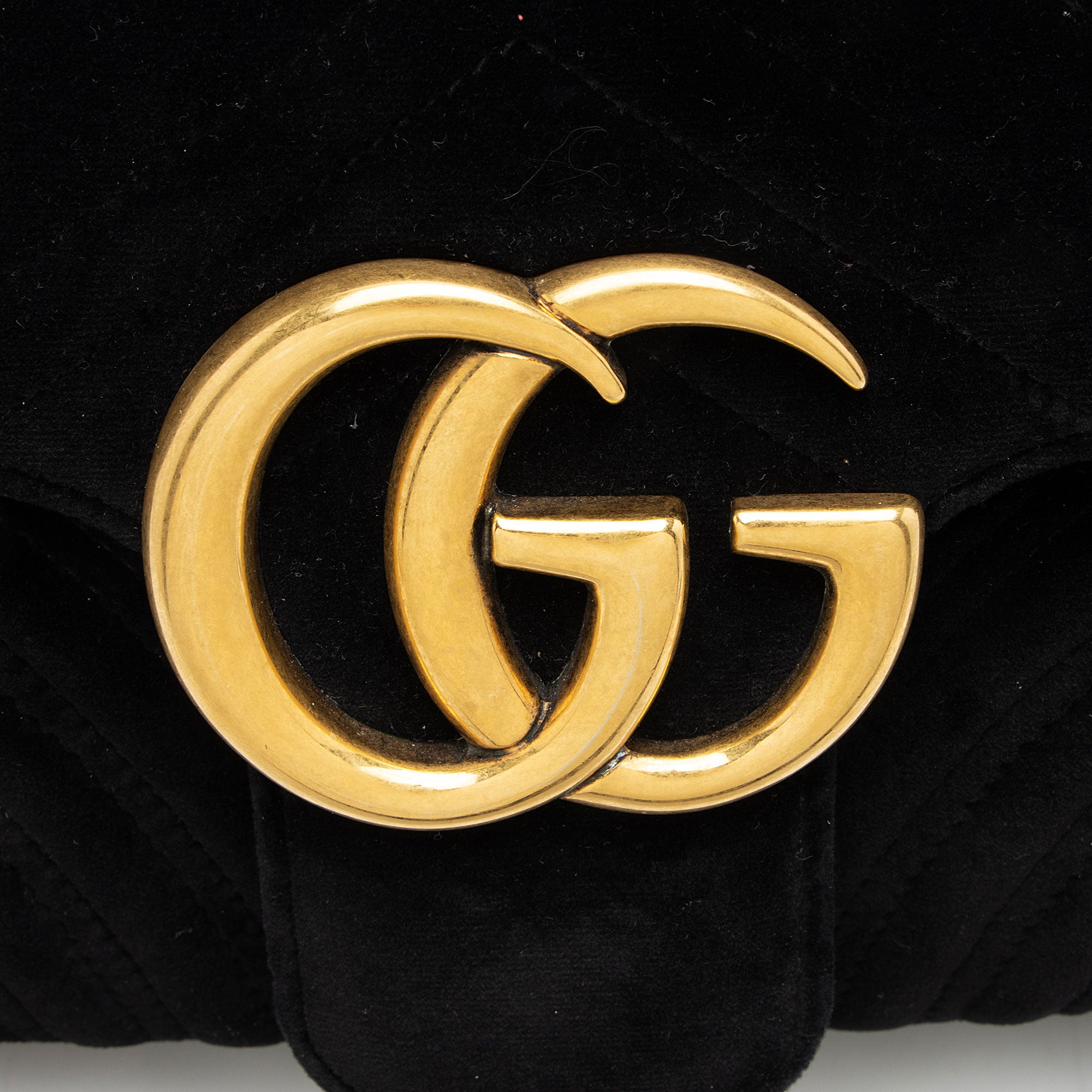 Gucci Matelasse Velvet GG Marmont Large Flap Bag