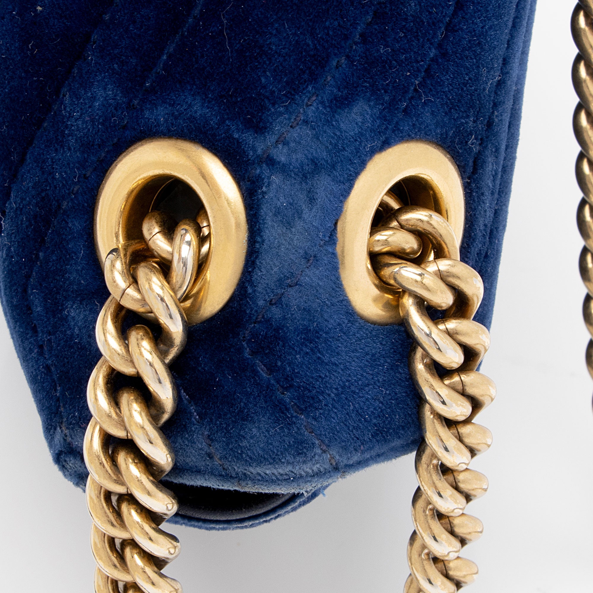 Gucci Matelasse Velvet GG Marmont Medium Shoulder Bag