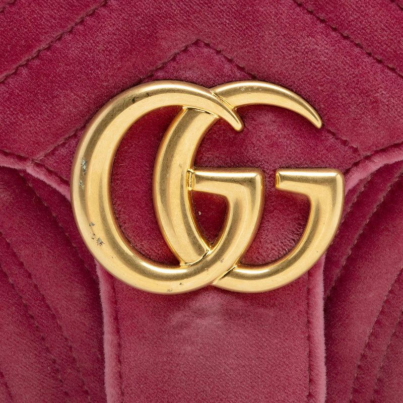 Gucci Matelasse Velvet GG Marmont Small Shoulder Bag (SHF-5JLMQ6) – LuxeDH