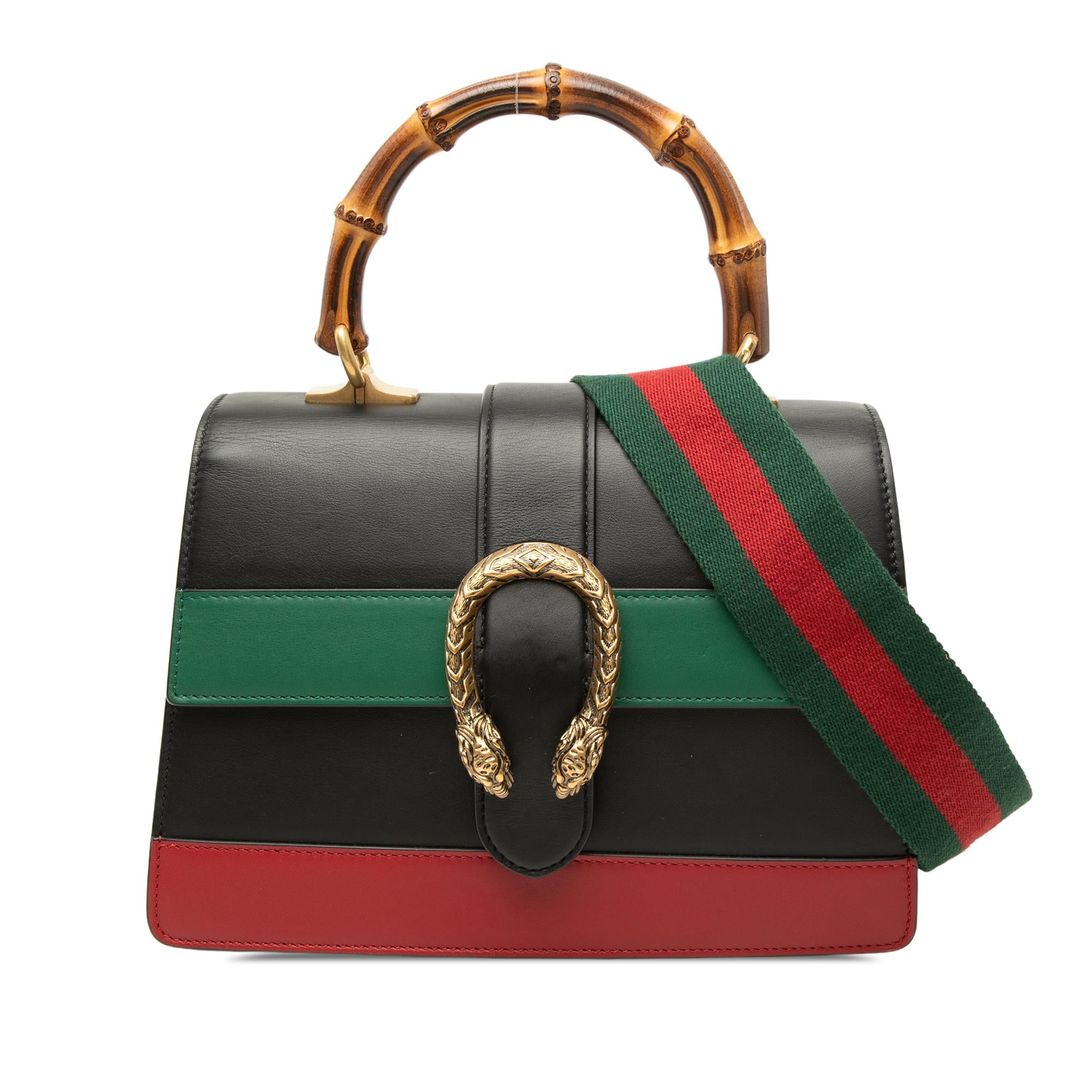 Gucci Medium Bamboo Dionysus Web Leather Satchel