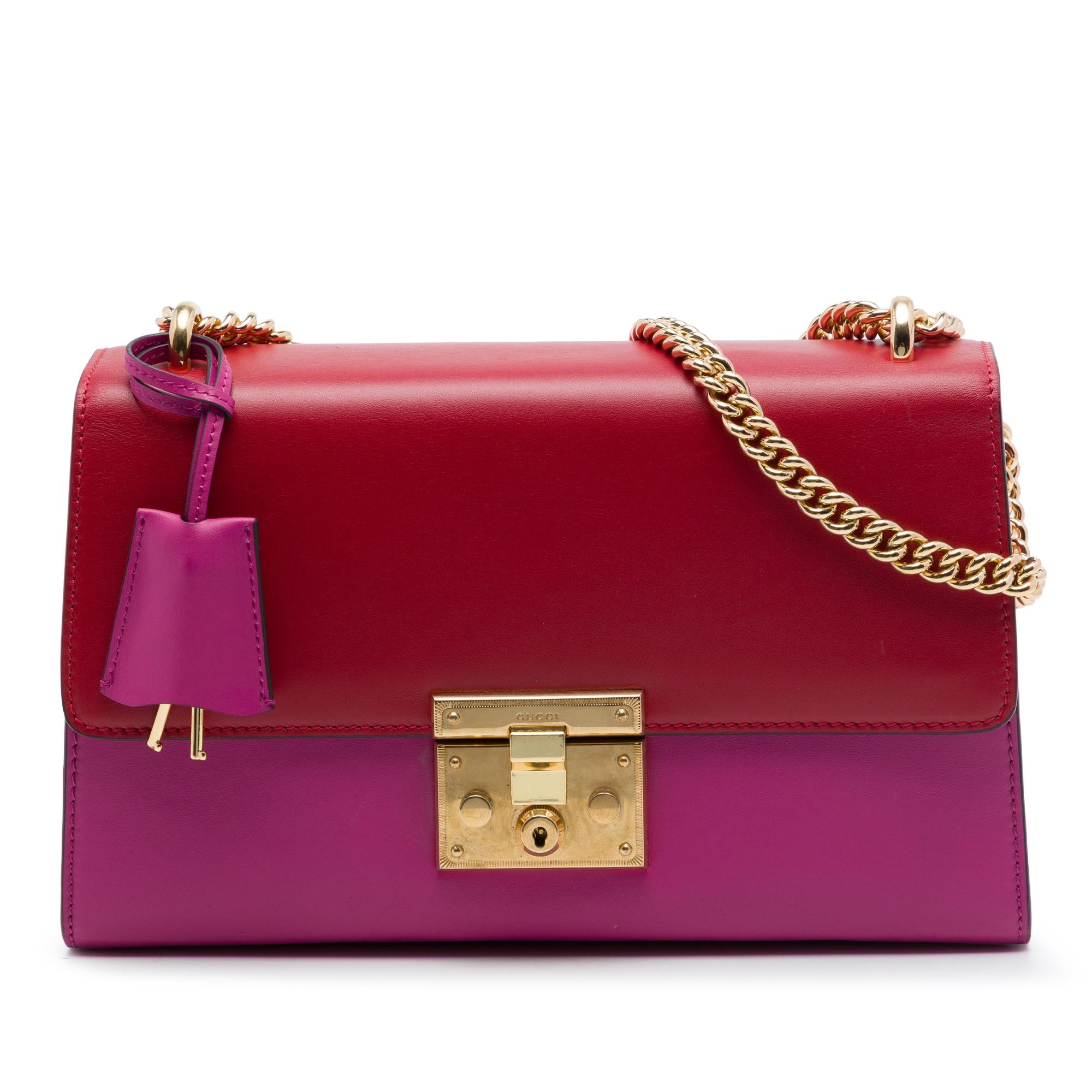 Gucci Medium Bicolor Leather Padlock Shoulder Bag