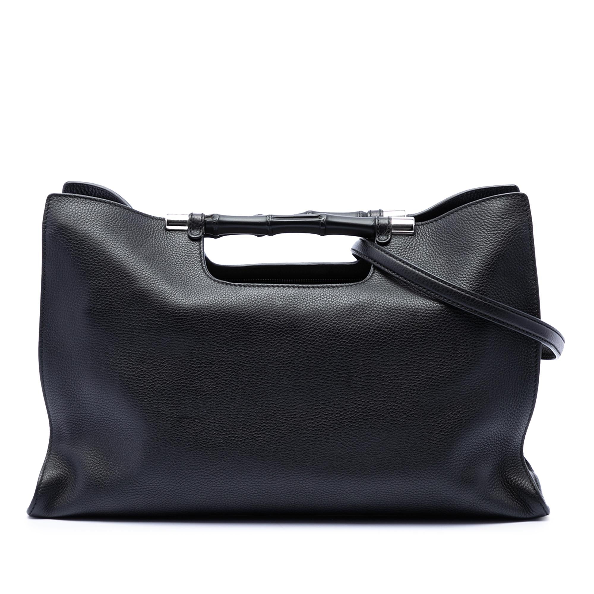 Gucci Medium Calfskin Bamboo Daily Shopper Satchel