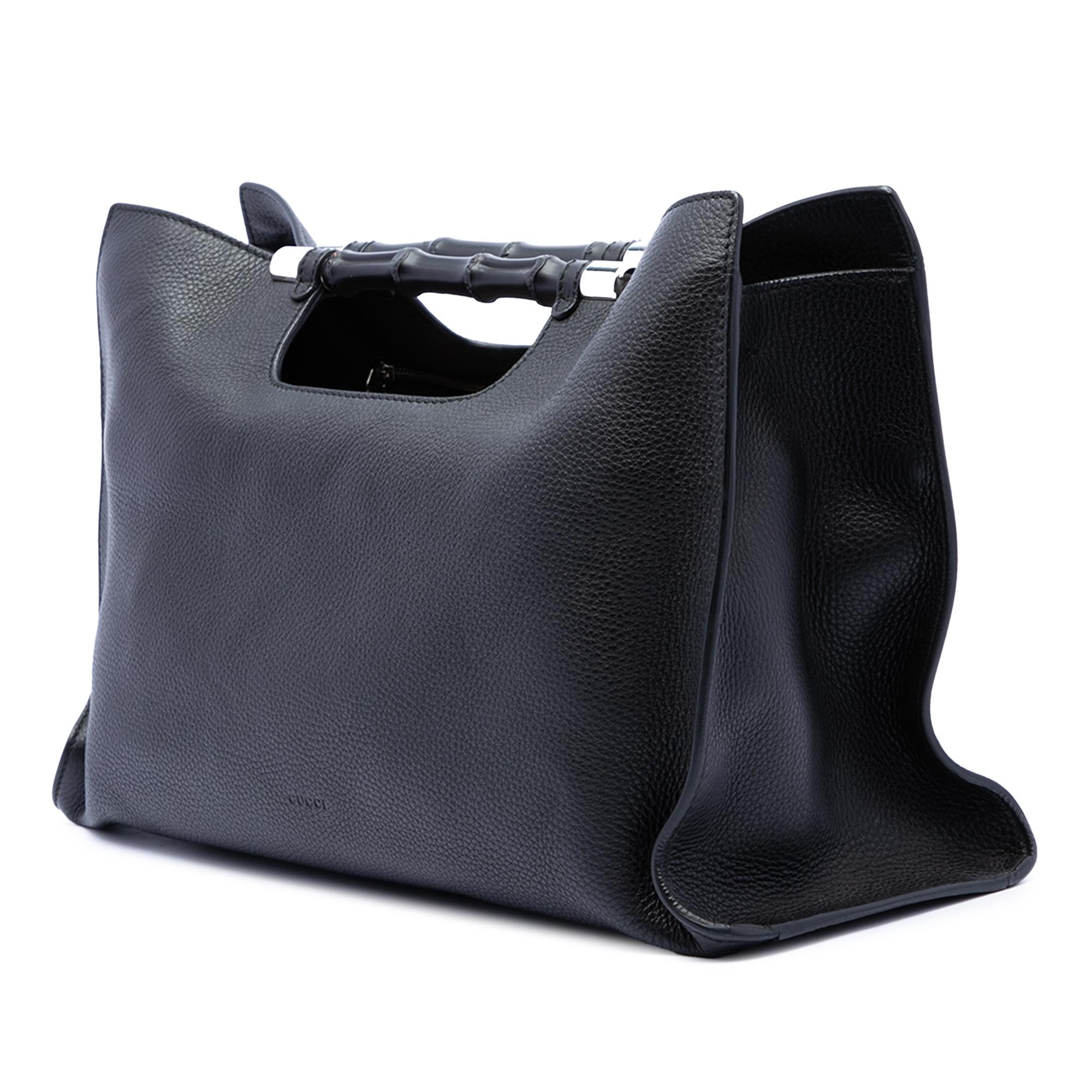 Gucci Medium Calfskin Bamboo Daily Shopper Satchel