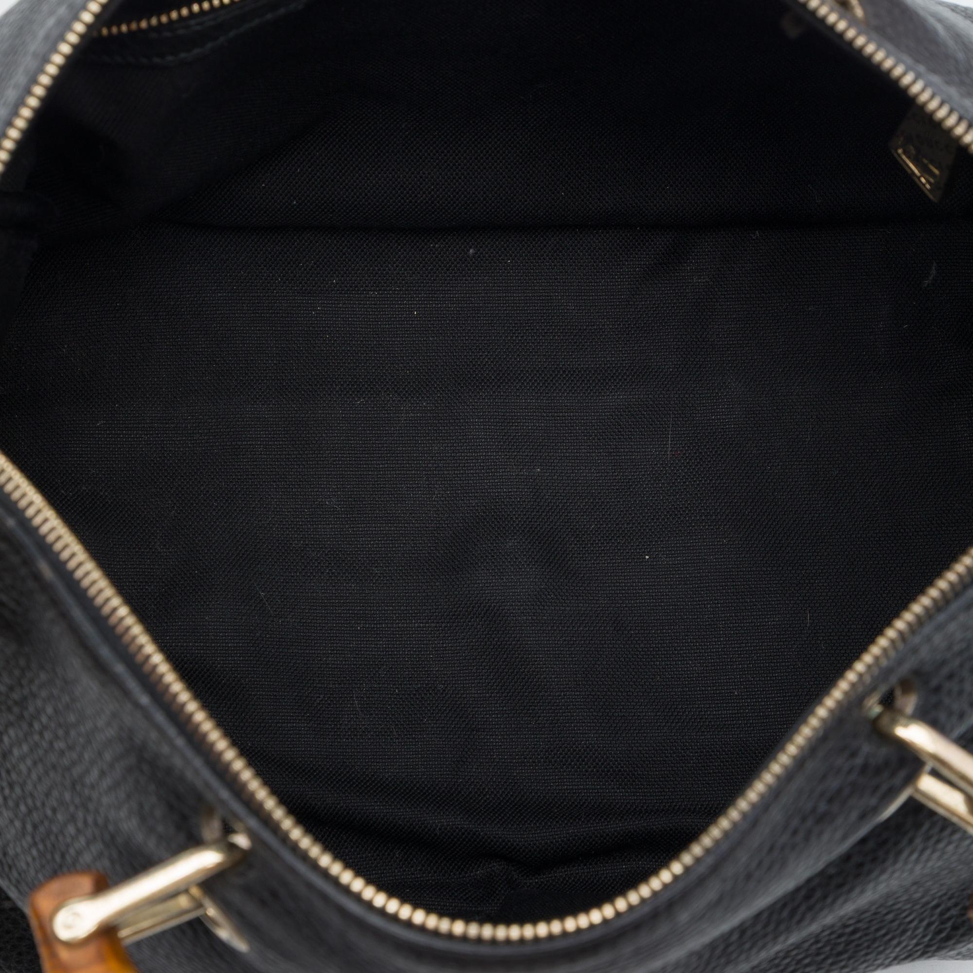 Gucci Medium Calfskin Bamboo Shopper Boston Bag