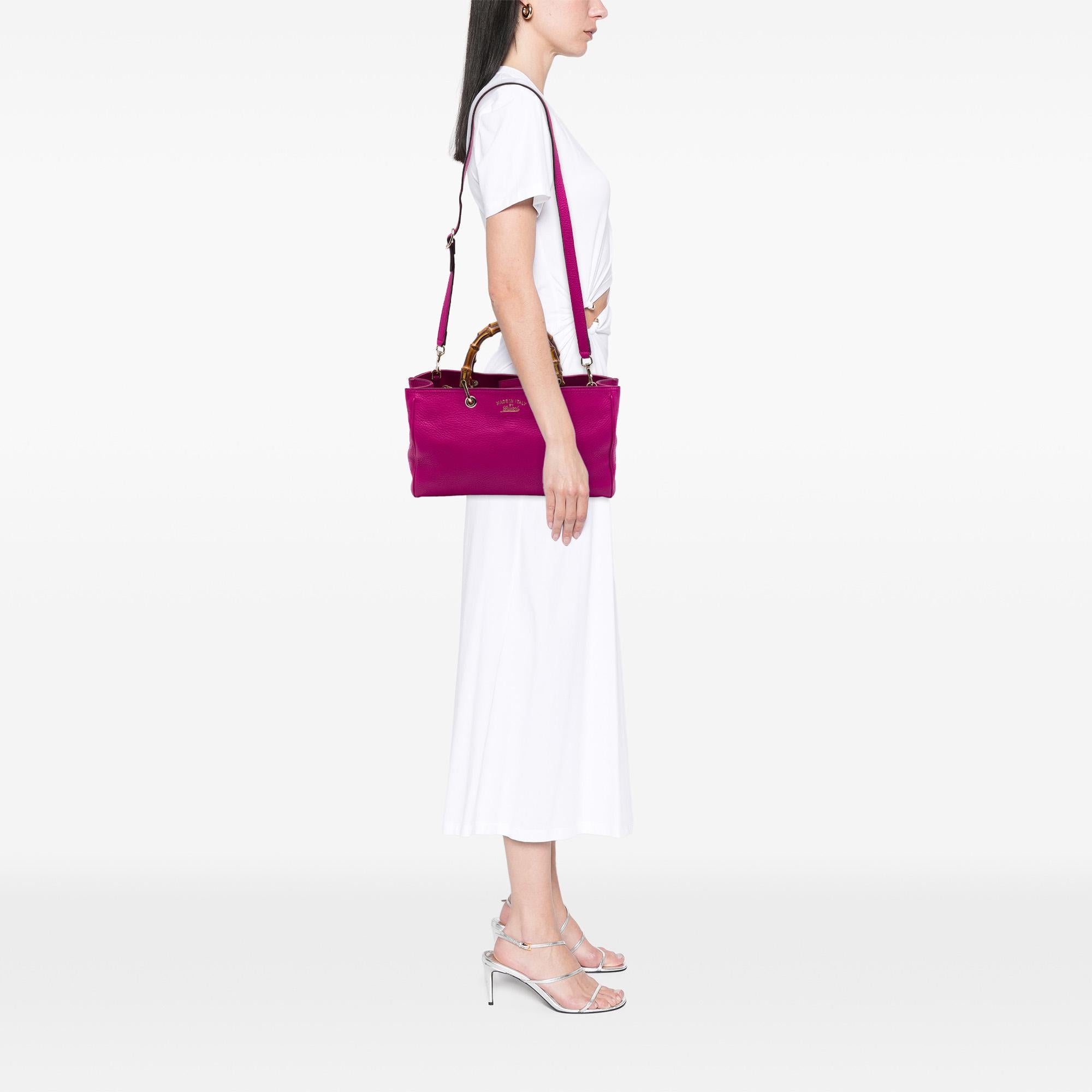 Gucci Medium Calfskin Bamboo Shopper Satchel
