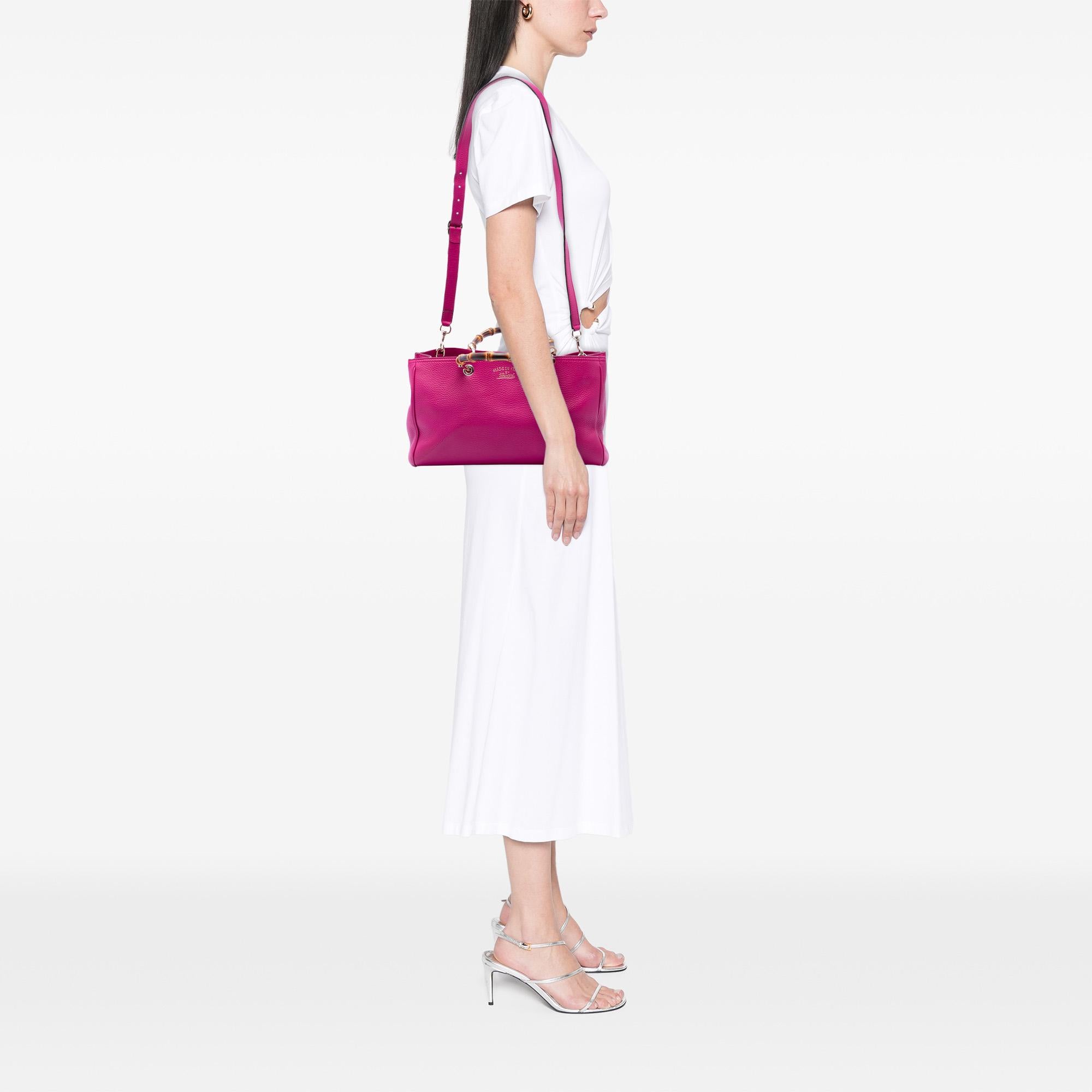 Gucci Medium Calfskin Bamboo Shopper Satchel