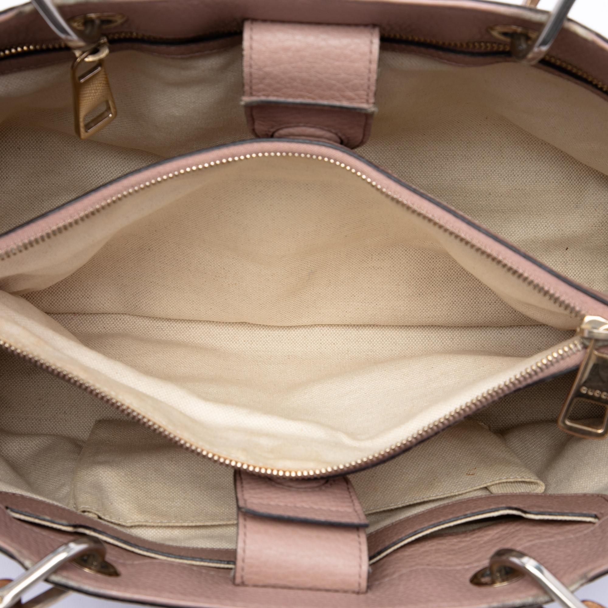 Gucci Medium Calfskin Bamboo Shopper Satchel