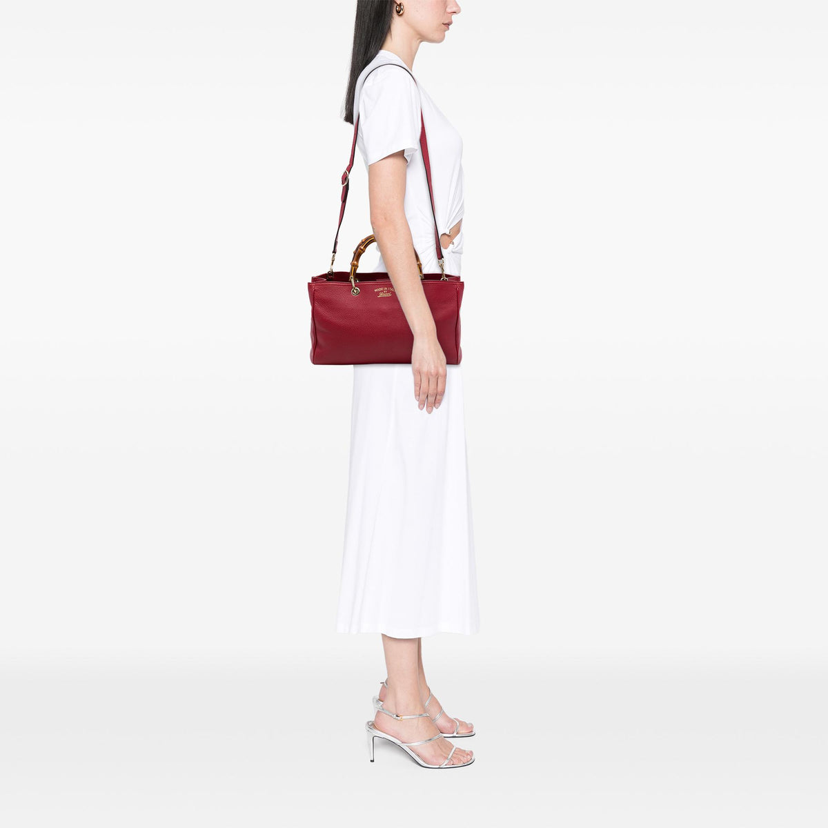 Gucci Medium Calfskin Bamboo Shopper Satchel