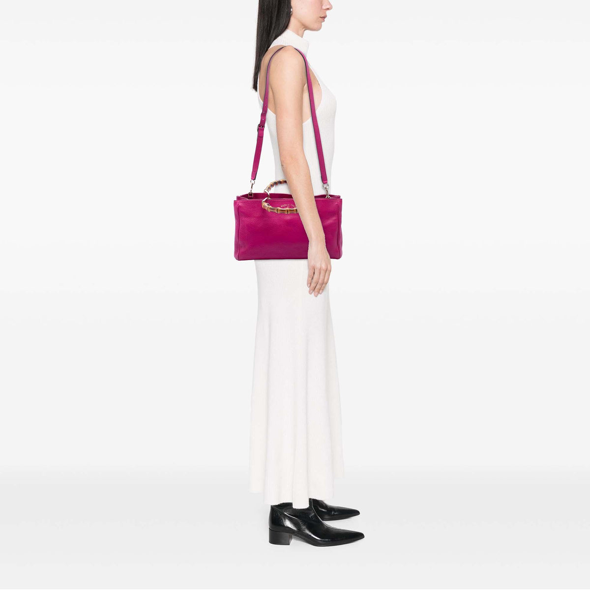 Gucci Medium Calfskin Bamboo Shopper Satchel