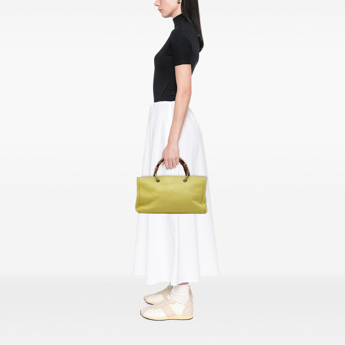 Gucci Medium Calfskin Bamboo Shopper Satchel
