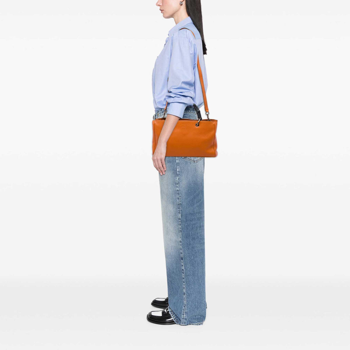 Gucci Medium Calfskin Bamboo Shopper Satchel