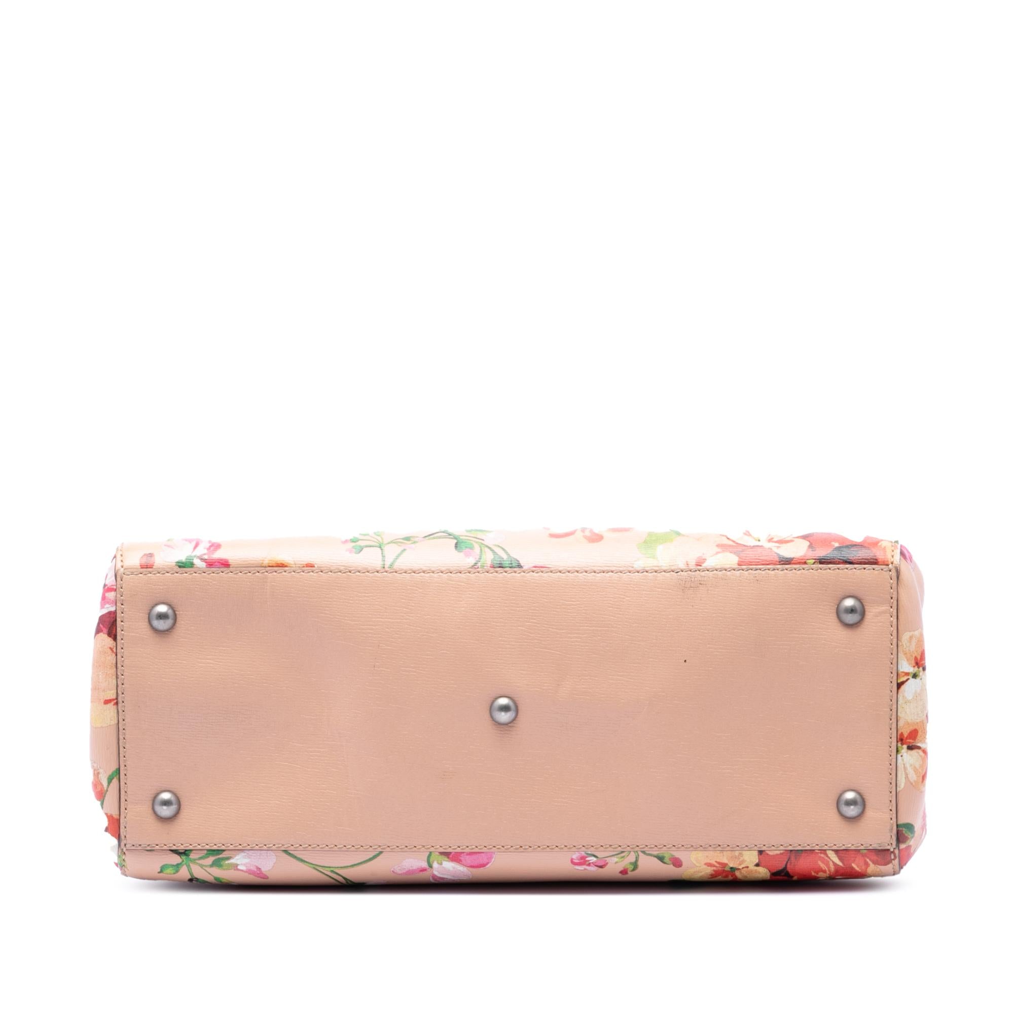 Gucci Medium Calfskin Blooms Bamboo Shopper Satchel