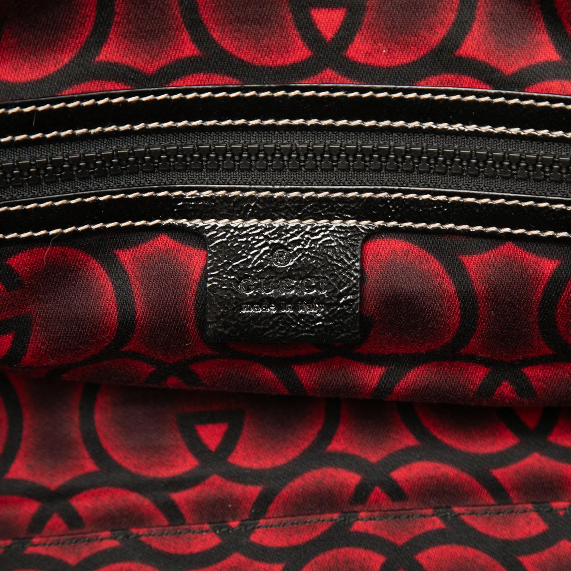 Gucci Medium Calfskin Dialux Snow Glam Boston Bag
