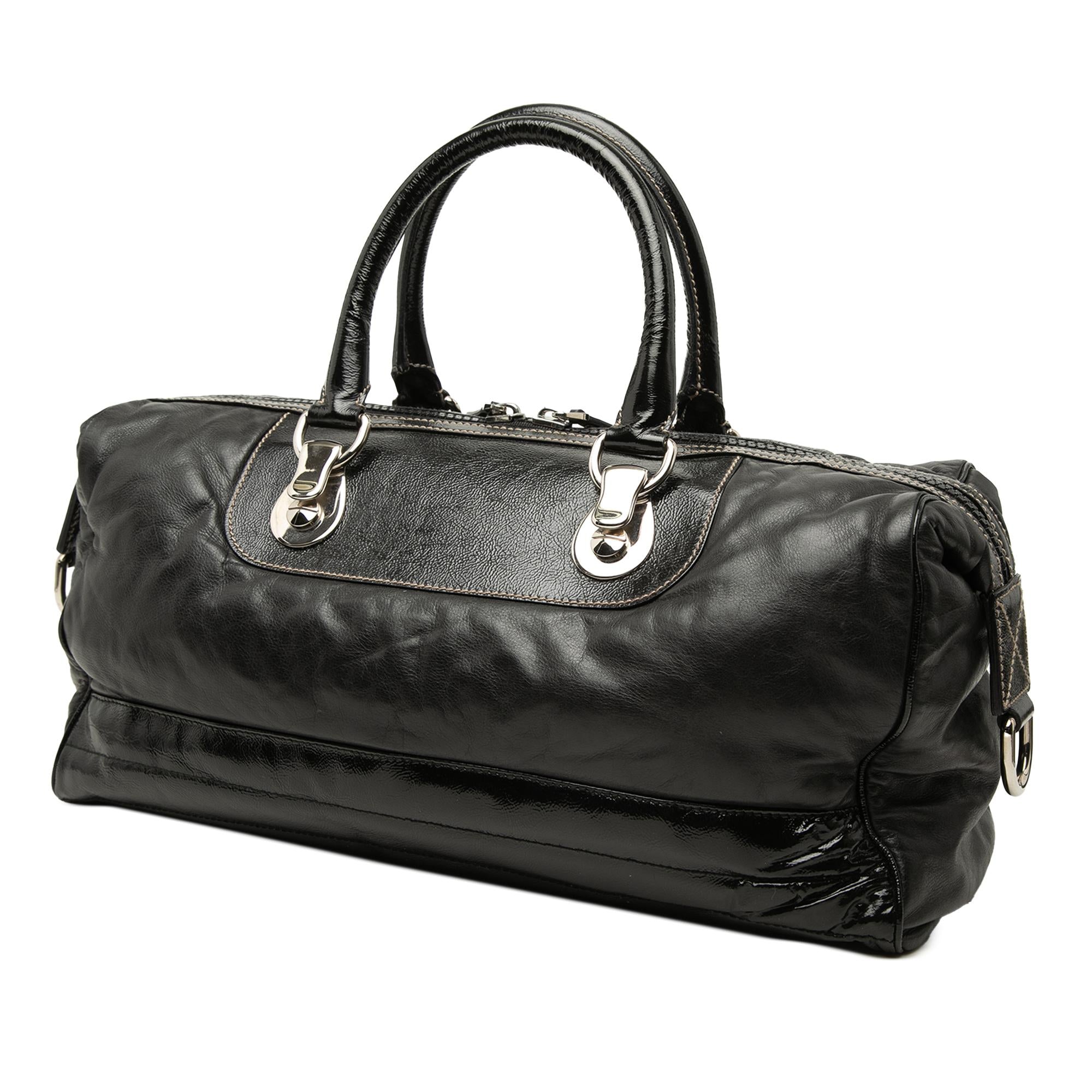 Gucci Medium Calfskin Dialux Snow Glam Boston Bag