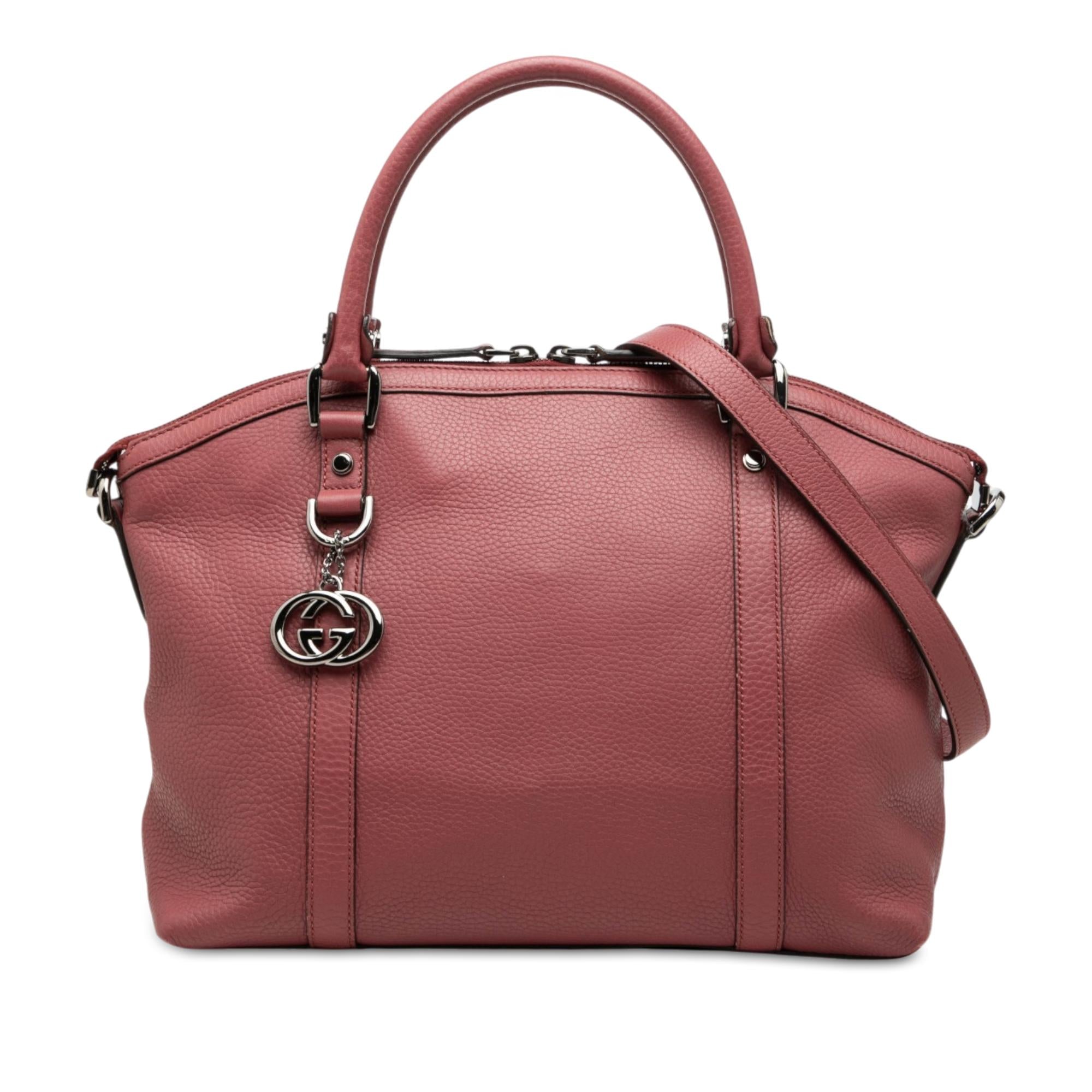 Gucci Medium Calfskin GG Charm Dome Satchel