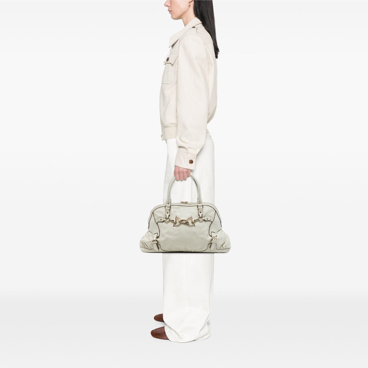 Gucci Medium Calfskin Horsebit Nail Handbag