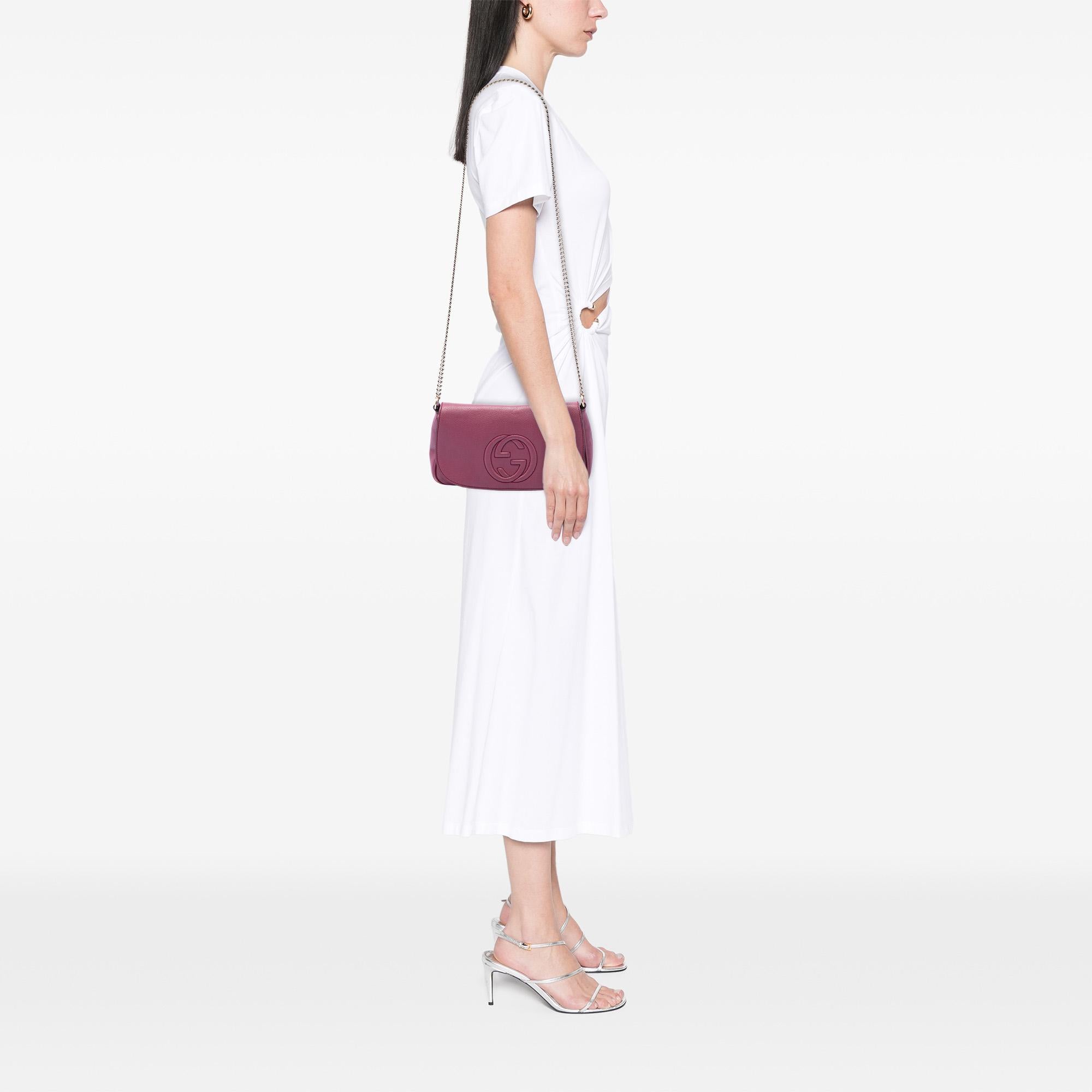 Gucci Medium Calfskin Soho Chain Flap Crossbody
