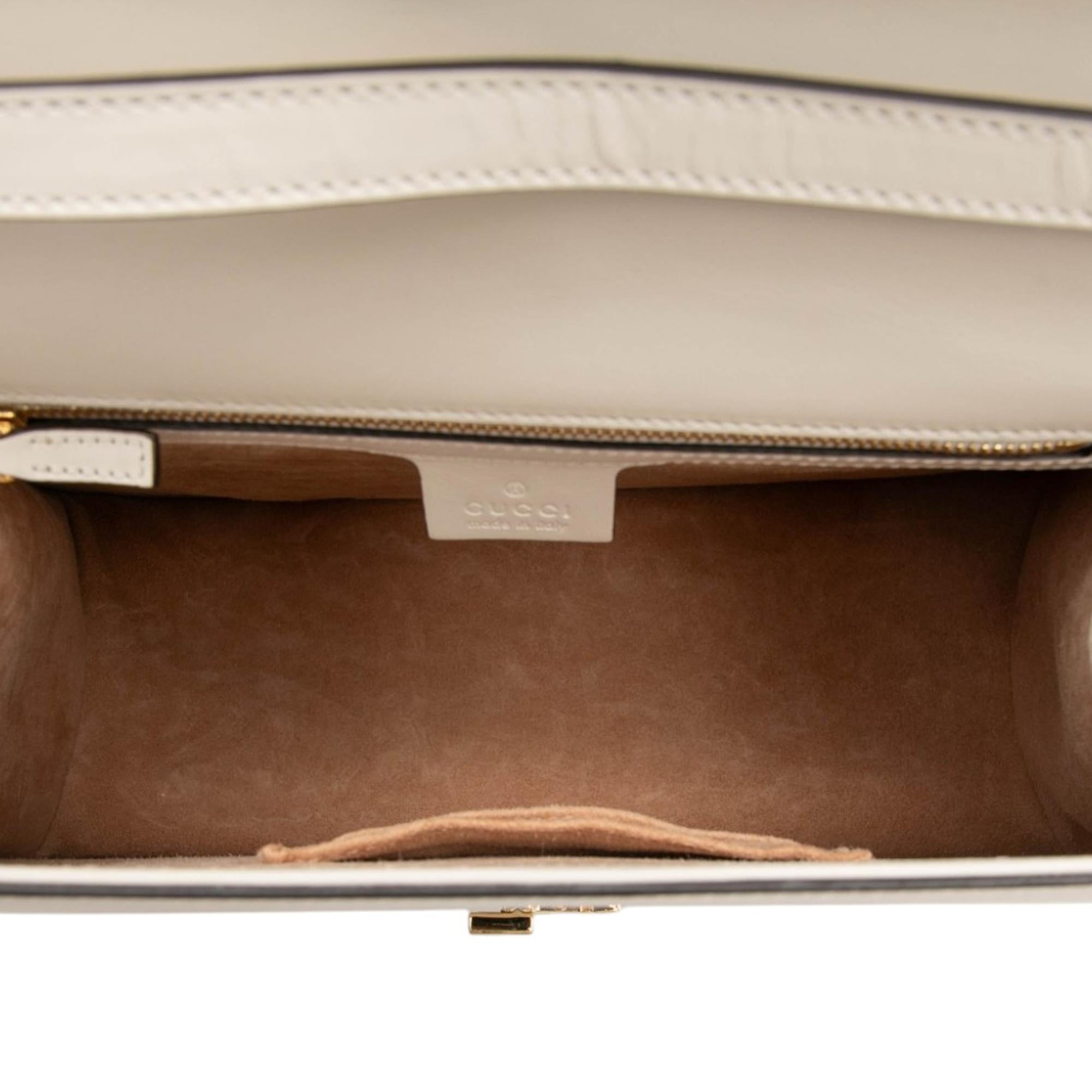 Gucci Medium Calfskin Web Sylvie Top Handle Bag