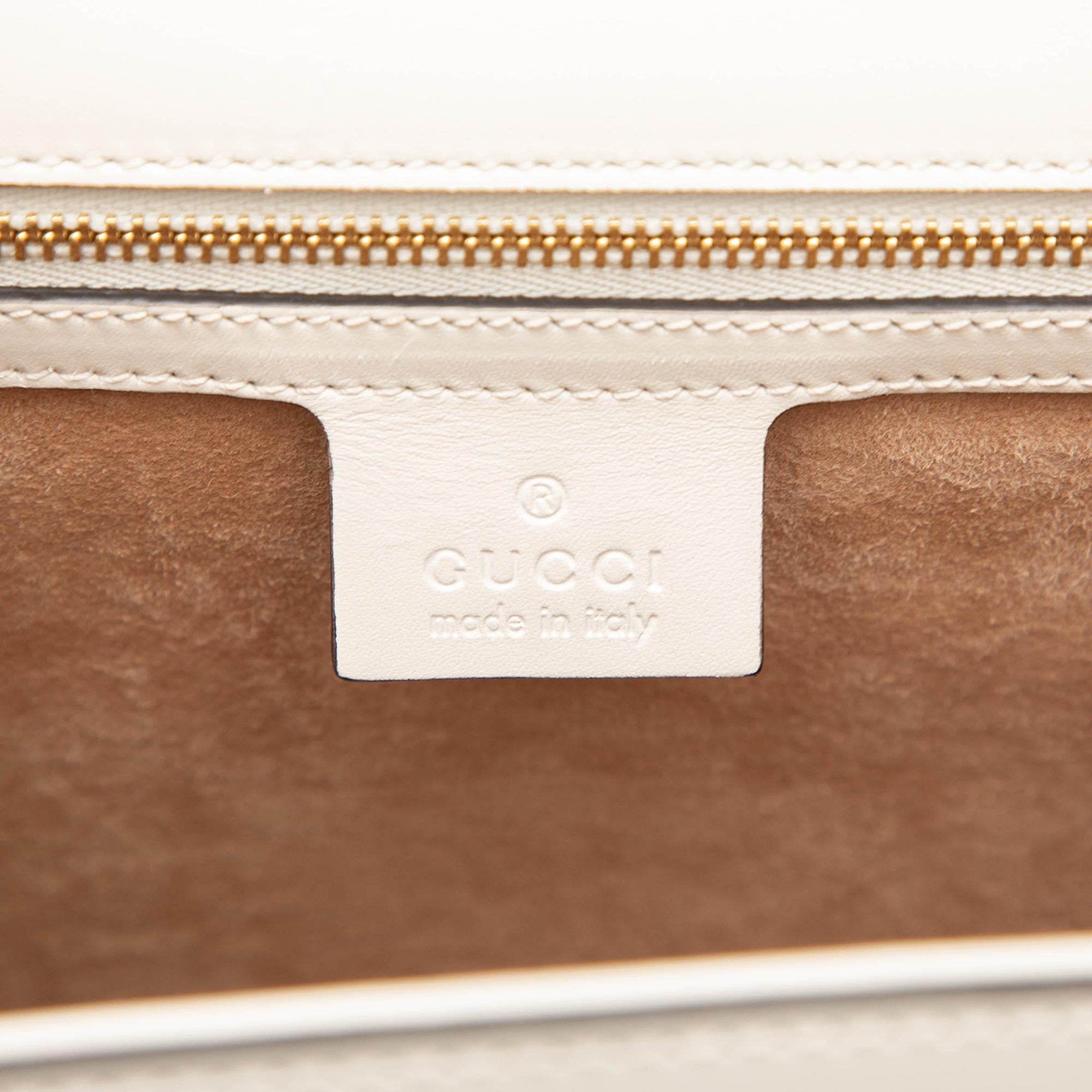 Gucci Medium Calfskin Web Sylvie Top Handle Bag