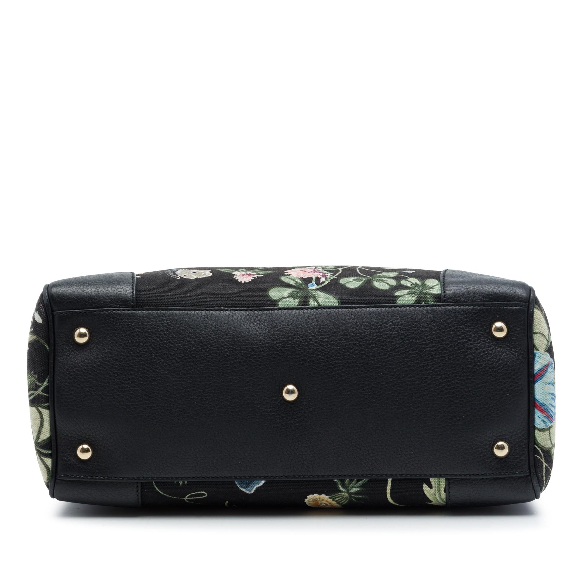 Gucci Medium Canvas Flora Knight Bamboo Shopper Satchel
