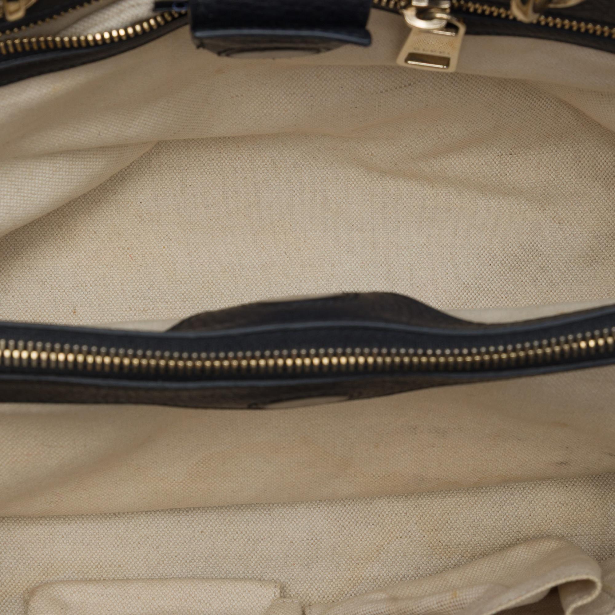 Gucci Medium Canvas Flora Knight Bamboo Shopper Satchel