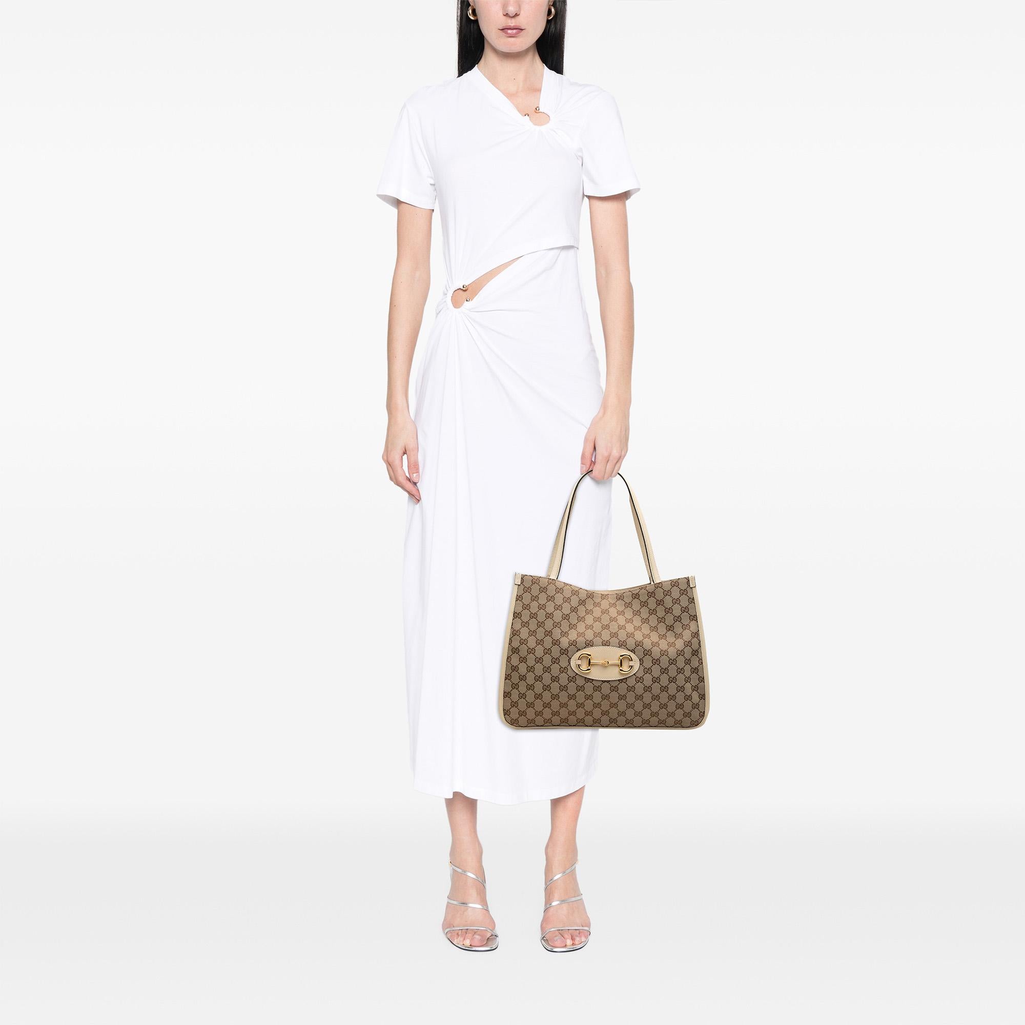Gucci Medium Canvas Horsebit 1955 Tote