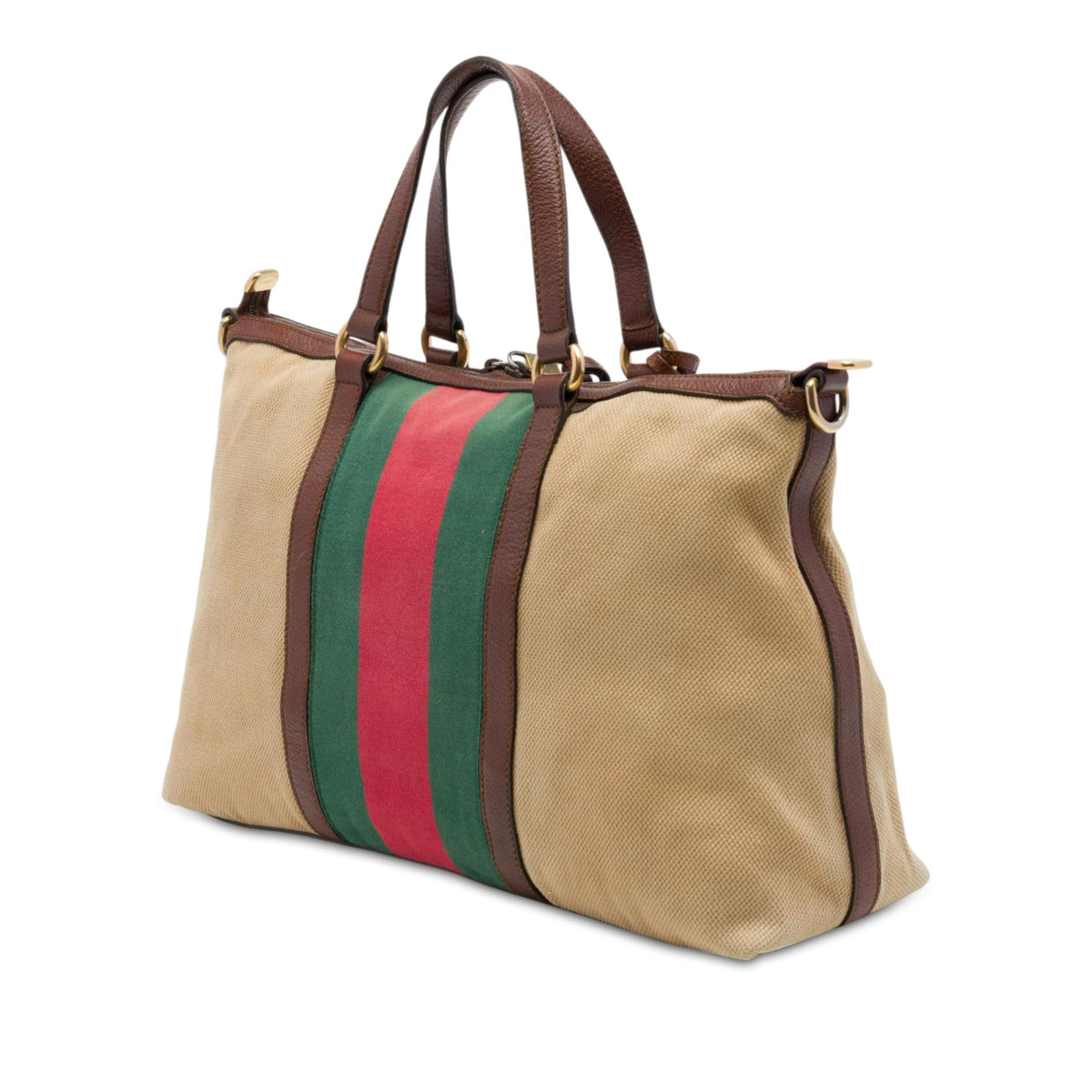 Gucci Medium Canvas Web Rania Top Handle Bag