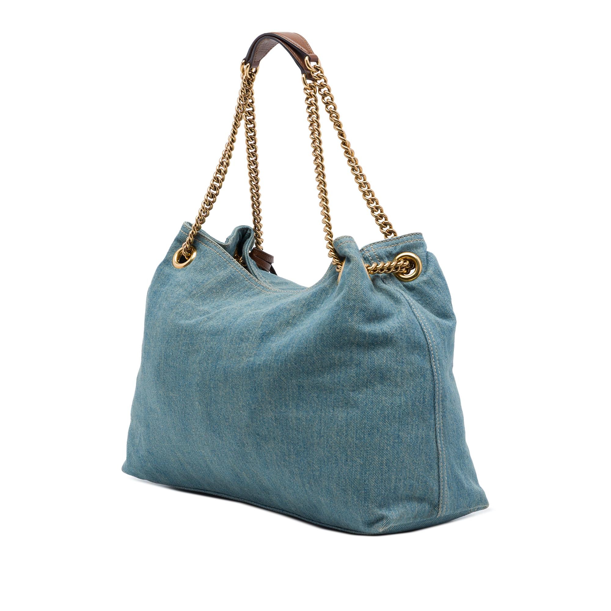Gucci Medium Denim Soho Chain Tote