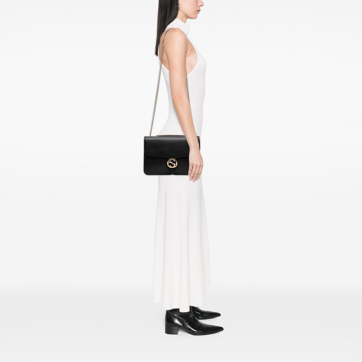 Gucci Medium Dollar Calfskin Interlocking G Crossbody