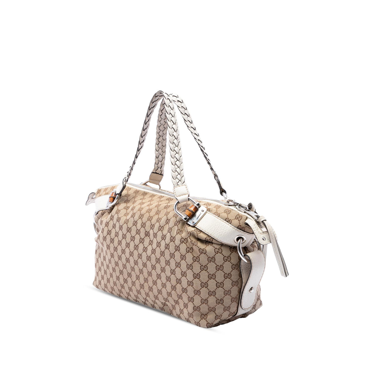 Gucci Medium GG Canvas Bamboo Bar Tote