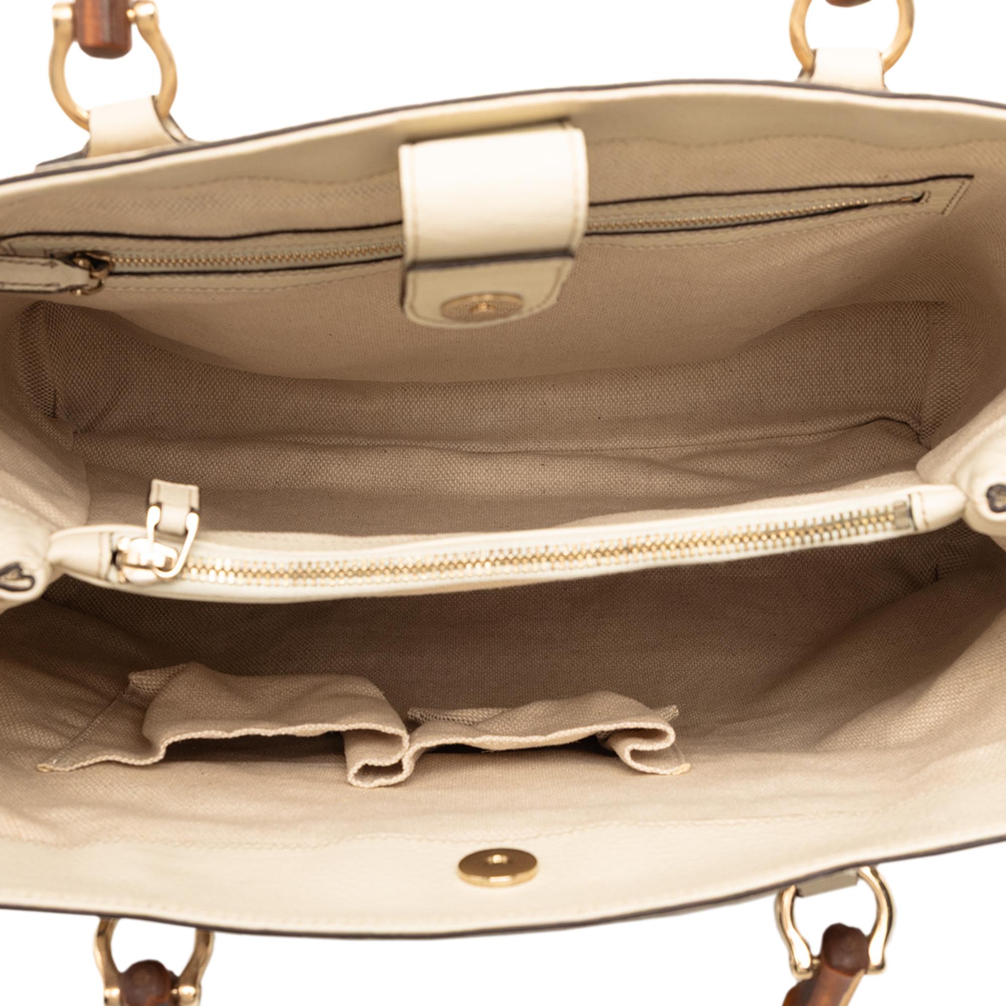 Gucci Medium GG Canvas Bamboo Diana Tote