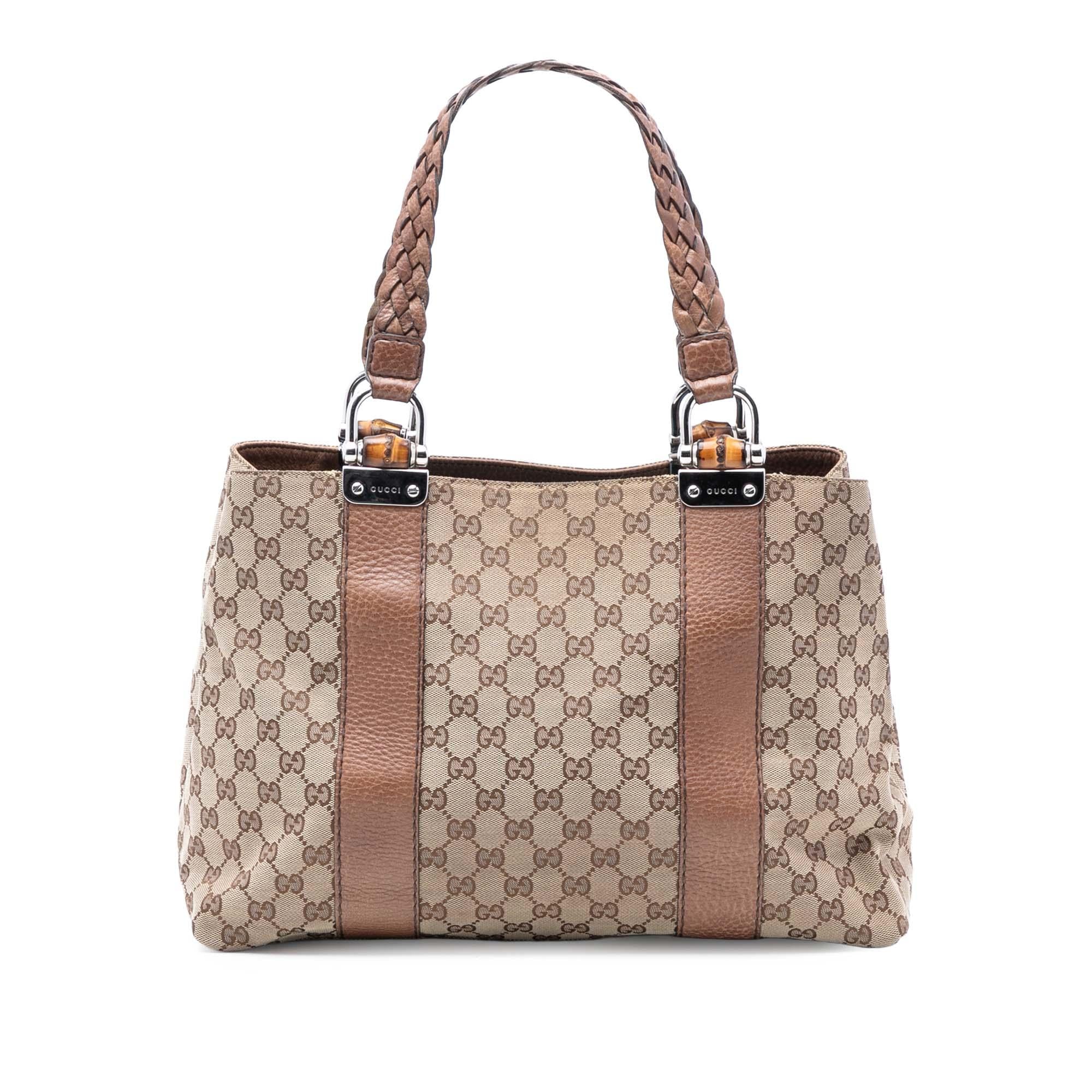 Gucci Medium GG Canvas Bamboo Libeccio Tote