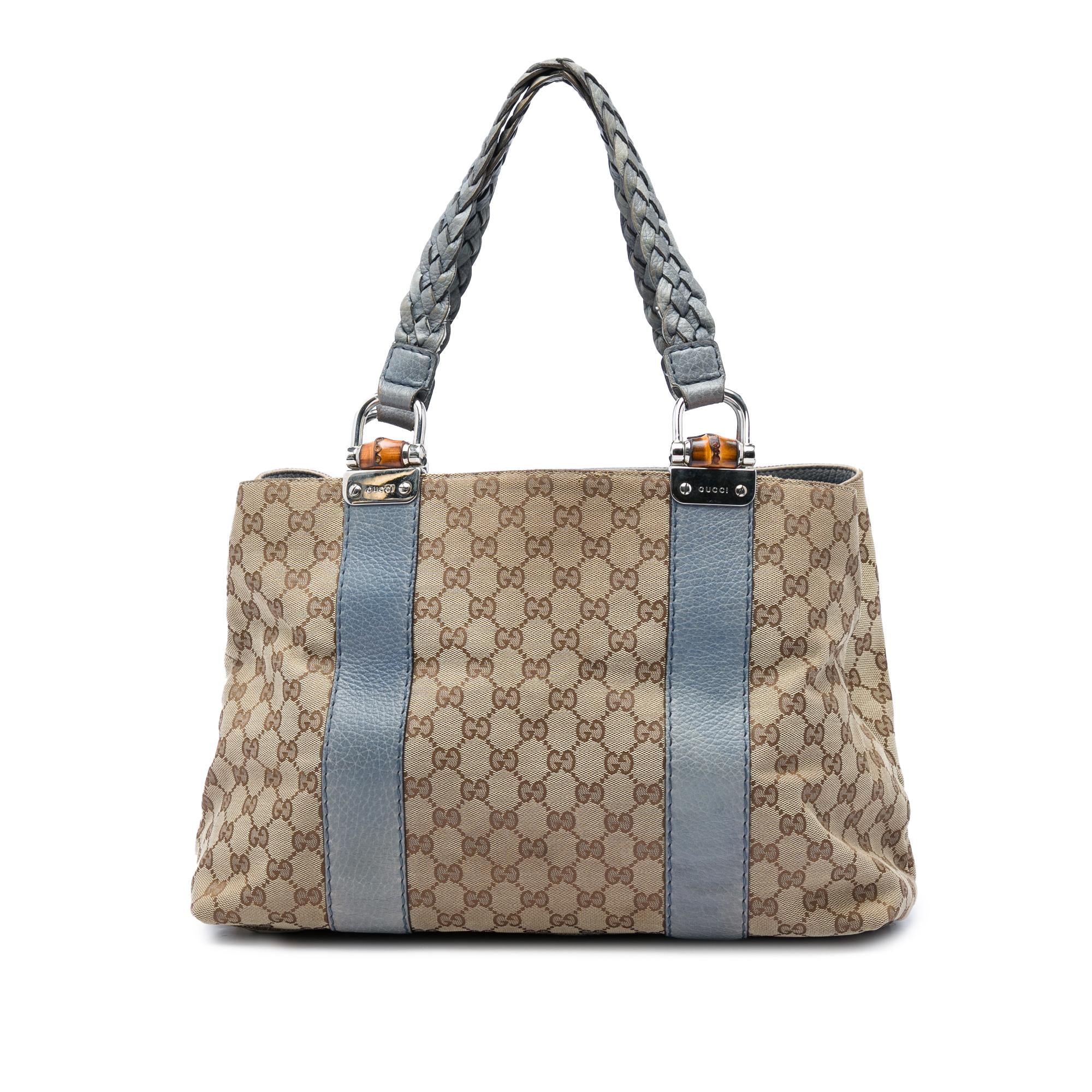 Gucci Medium GG Canvas Bamboo Libeccio Tote