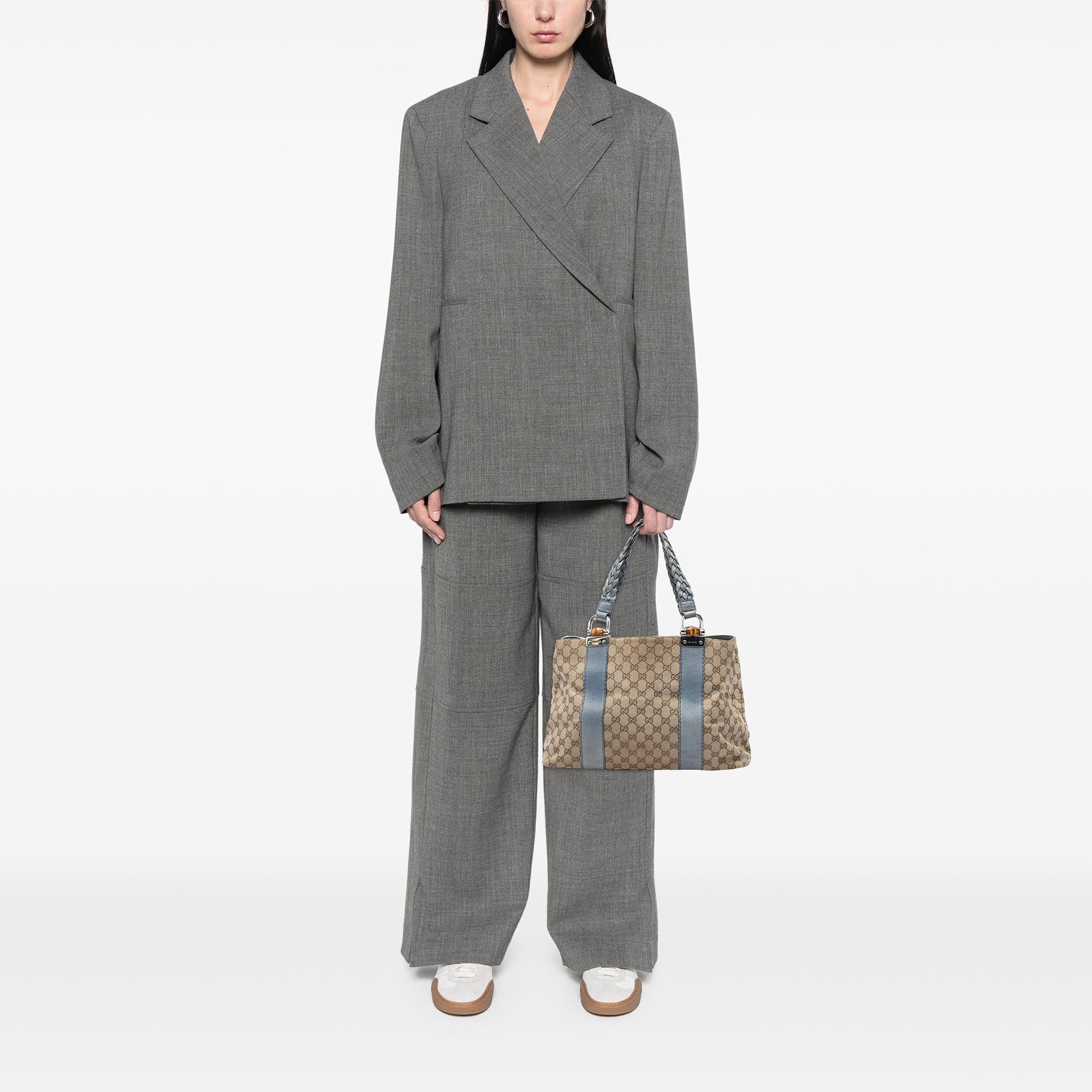 Gucci Medium GG Canvas Bamboo Libeccio Tote