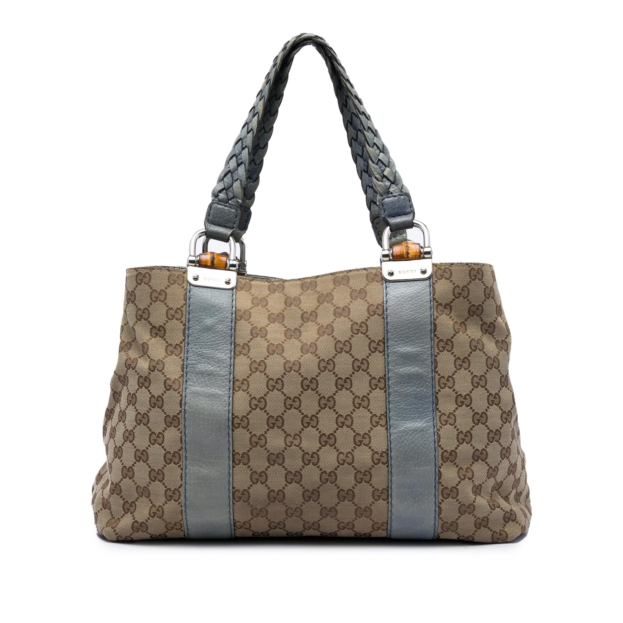 Gucci Medium GG Canvas Bamboo Libeccio Tote