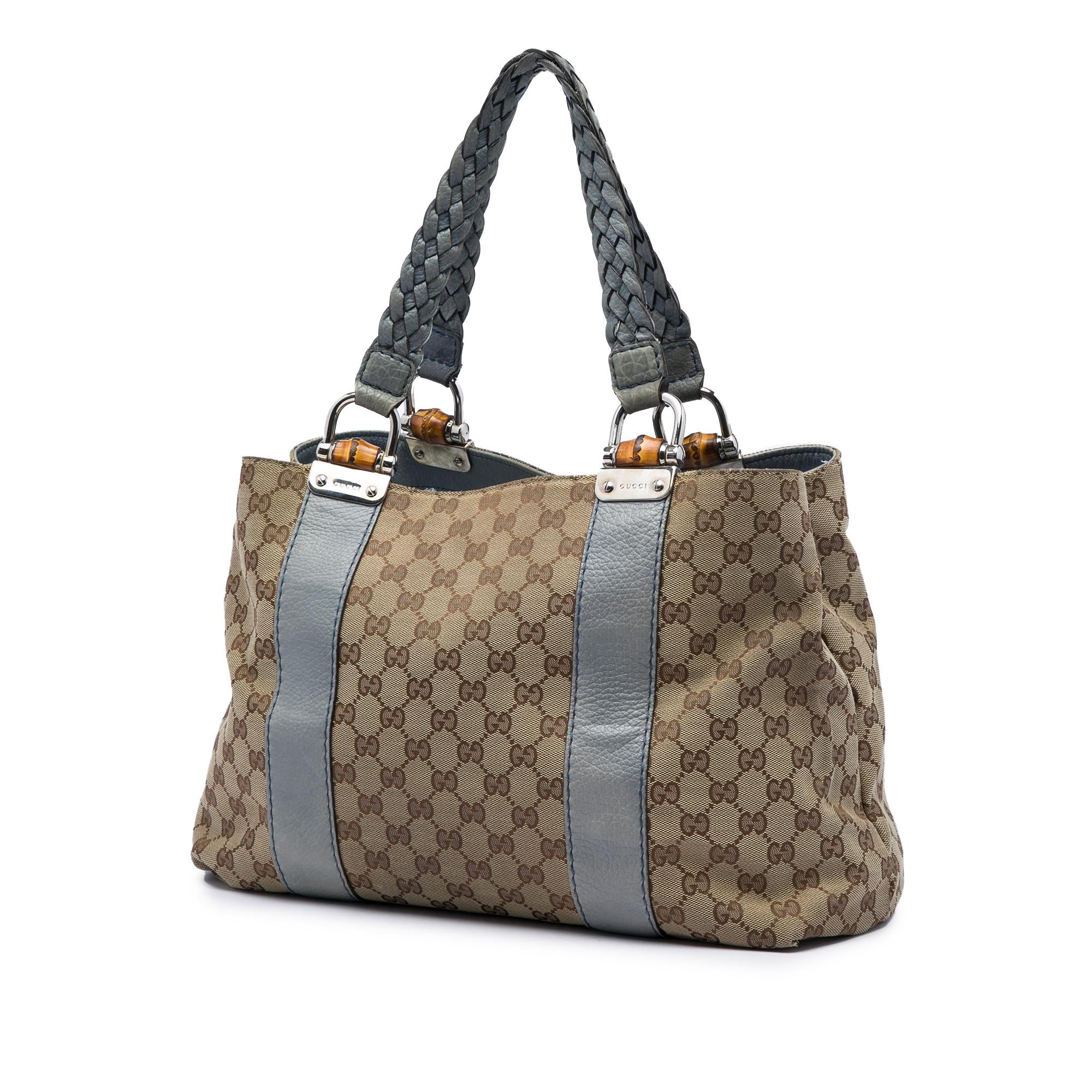Gucci Medium GG Canvas Bamboo Libeccio Tote
