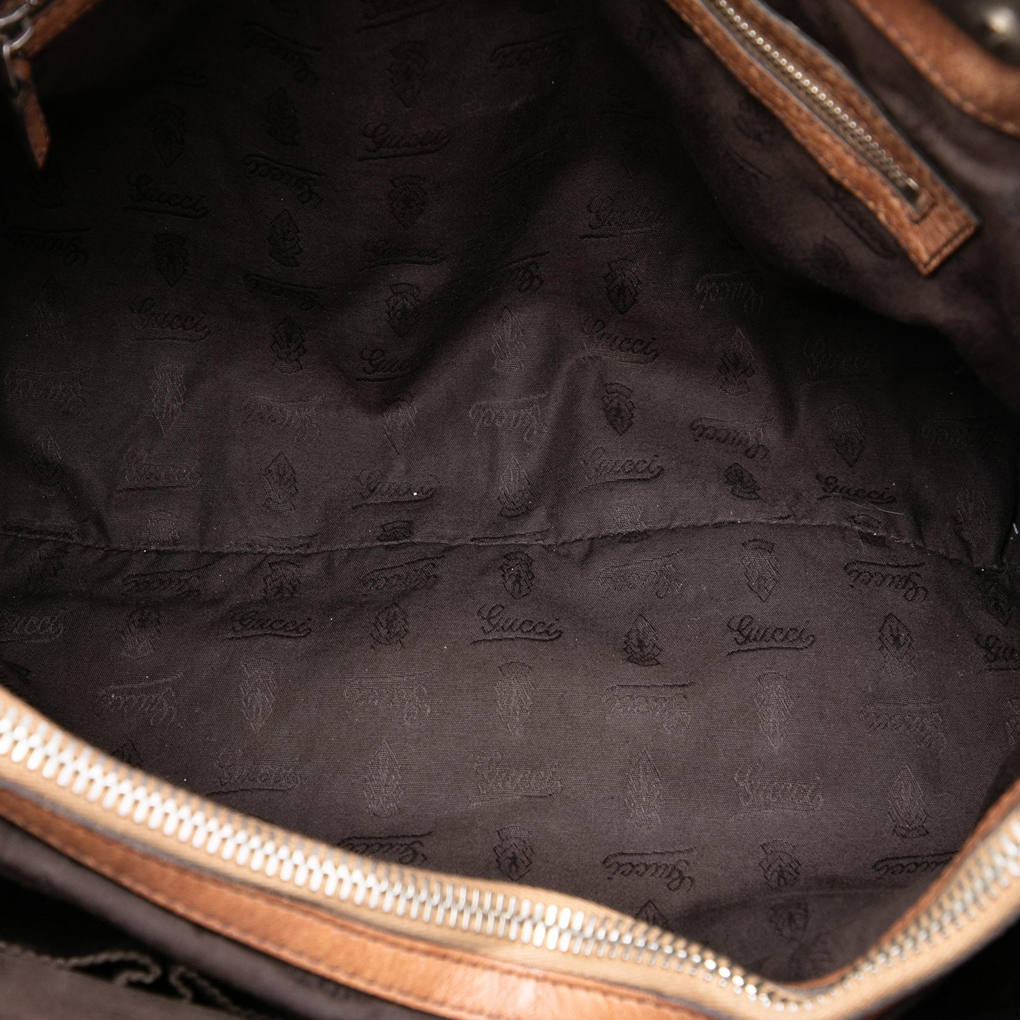 Gucci Medium GG Canvas Bamboo Libeccio Tote