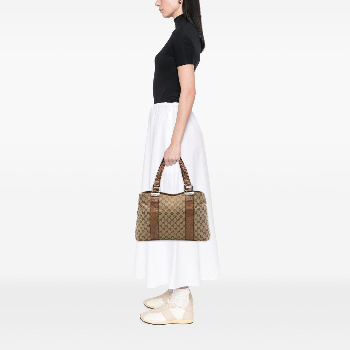 Gucci Medium GG Canvas Bamboo Libeccio Tote