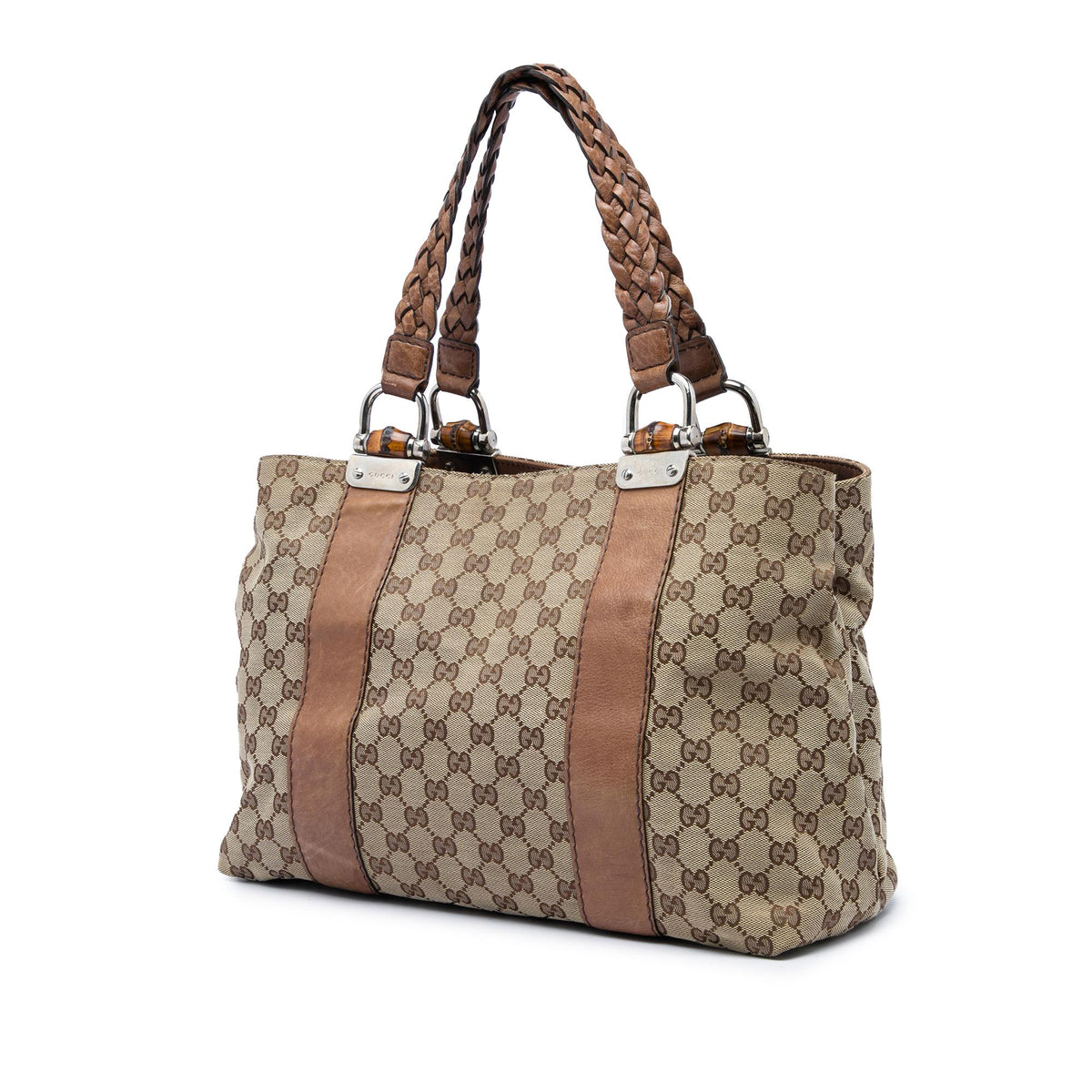 Gucci Medium GG Canvas Bamboo Libeccio Tote