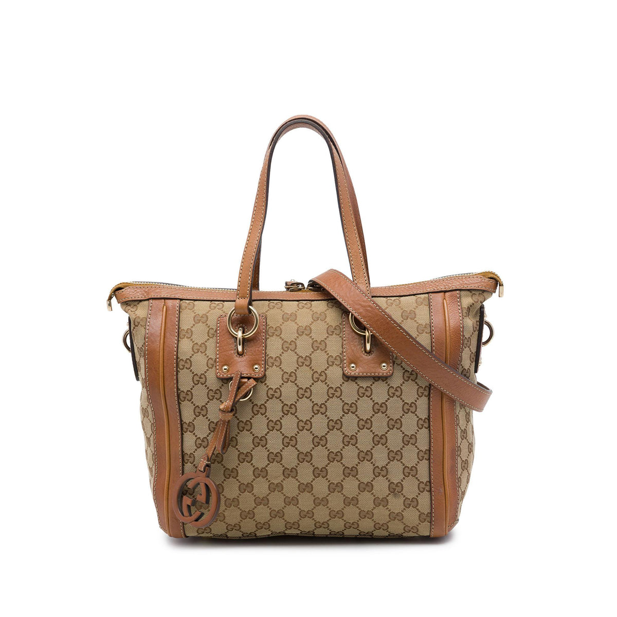 Gucci Medium GG Canvas Charm Satchel