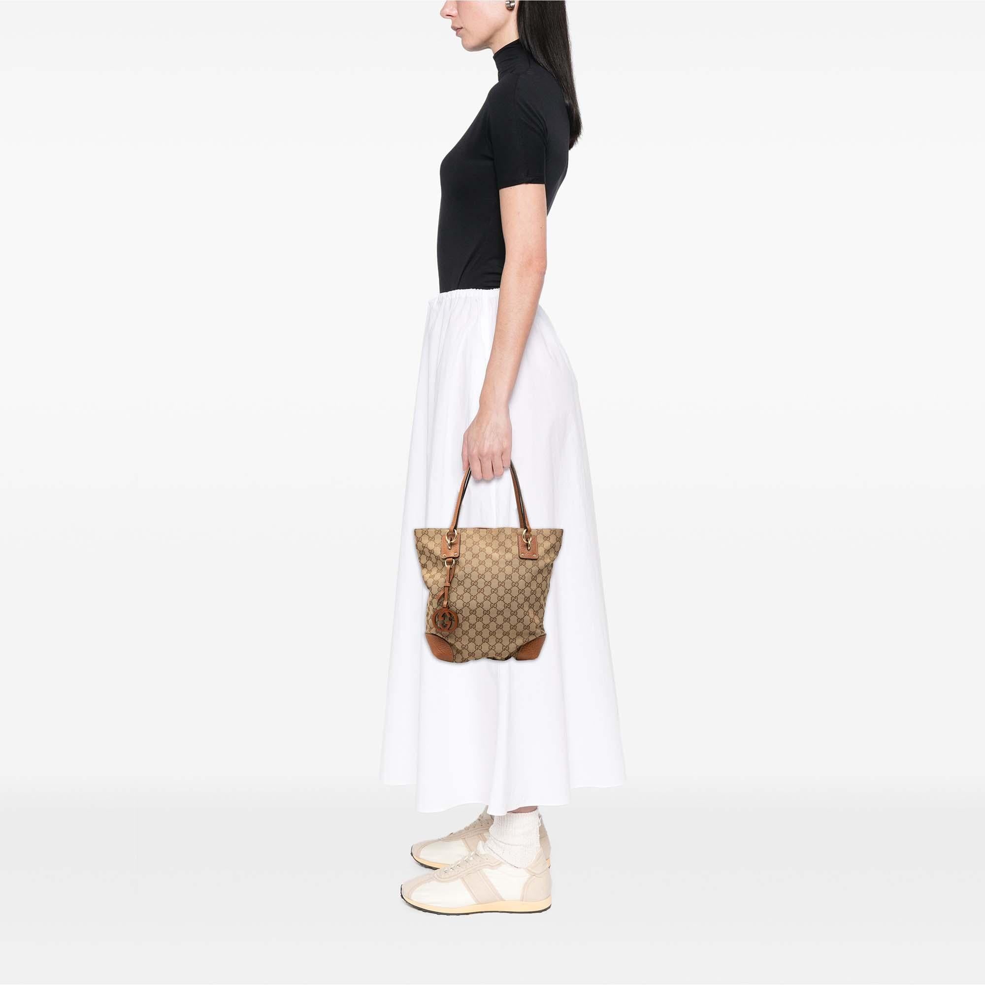 Gucci Medium GG Canvas GG Charm Tote