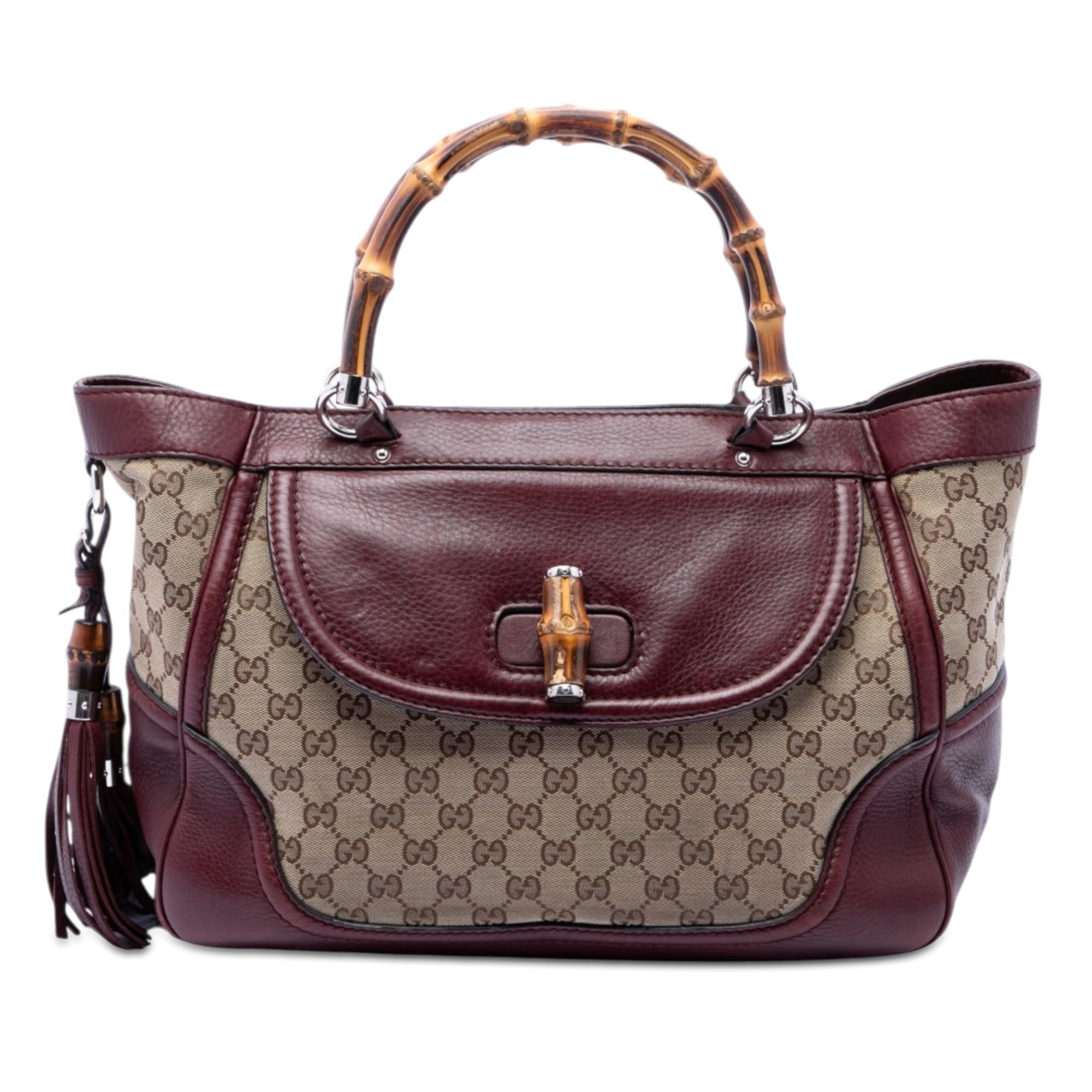 Gucci Medium GG Canvas New Bamboo Tassel Tote