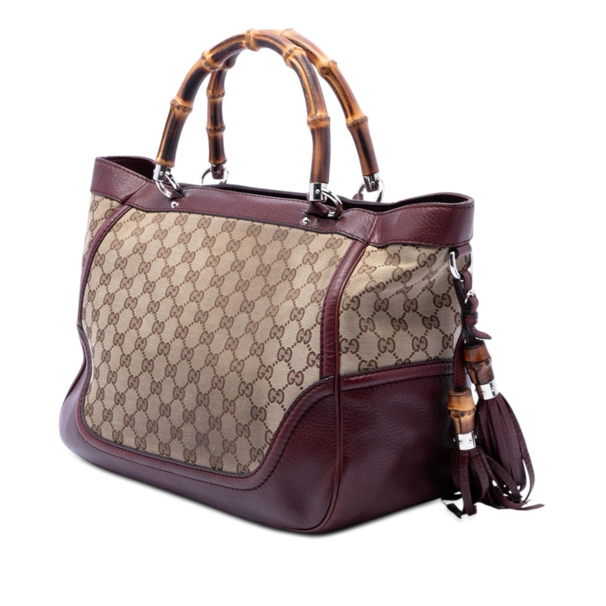 Gucci Medium GG Canvas New Bamboo Tassel Tote