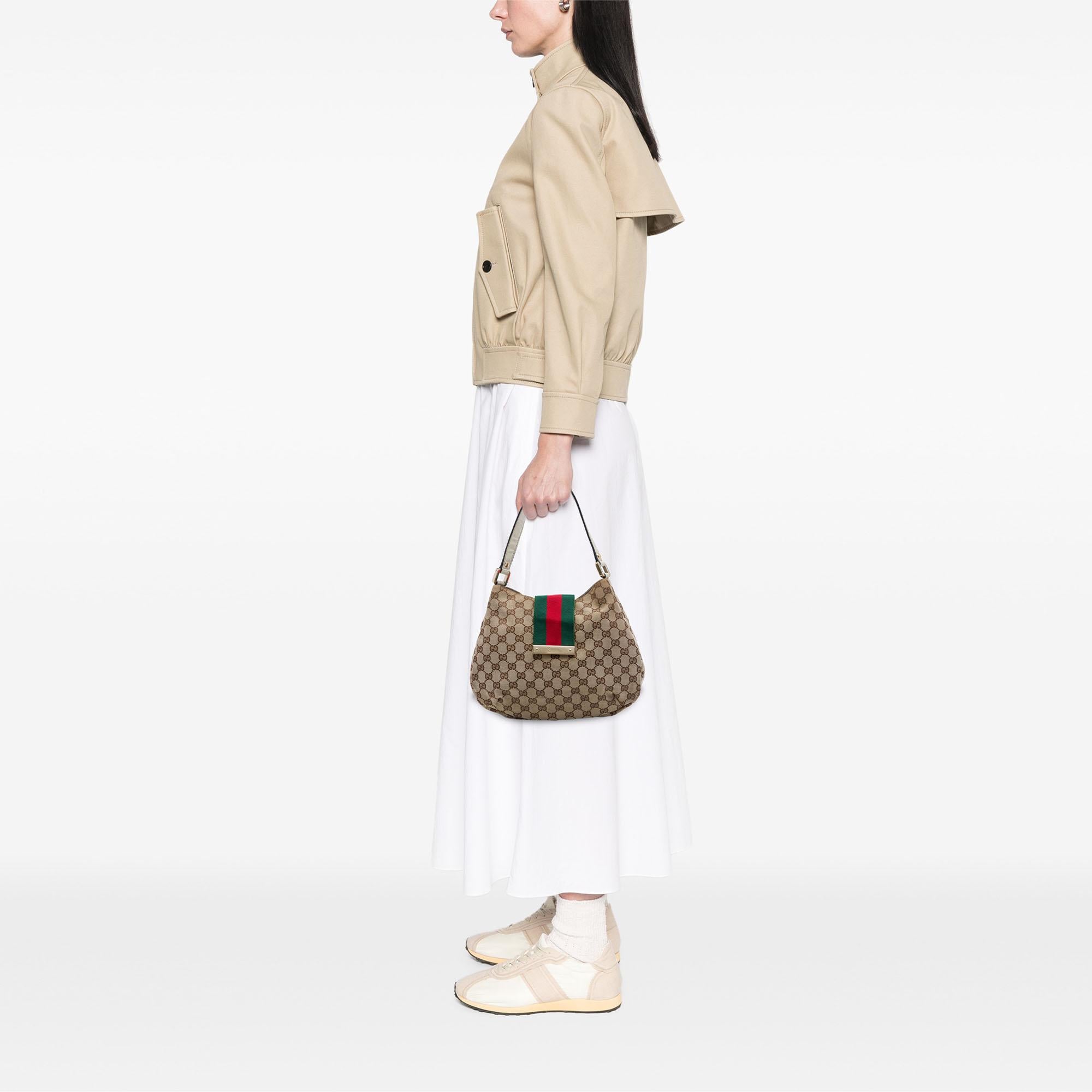 Gucci Medium GG Canvas New Ladies Web Hobo