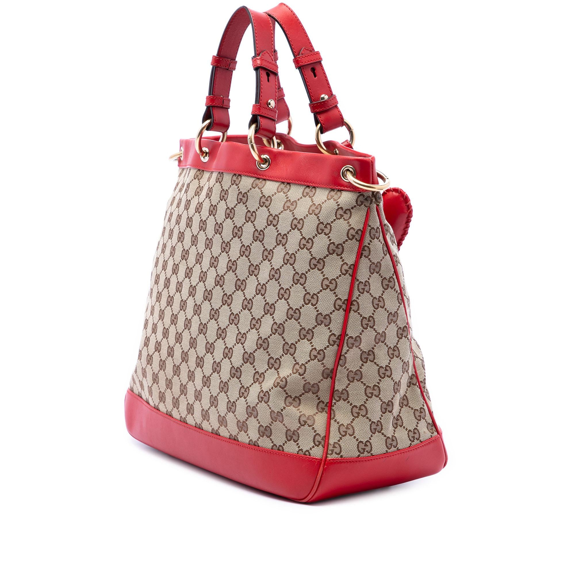 Gucci Medium GG Canvas Valentine Top Handle Bag
