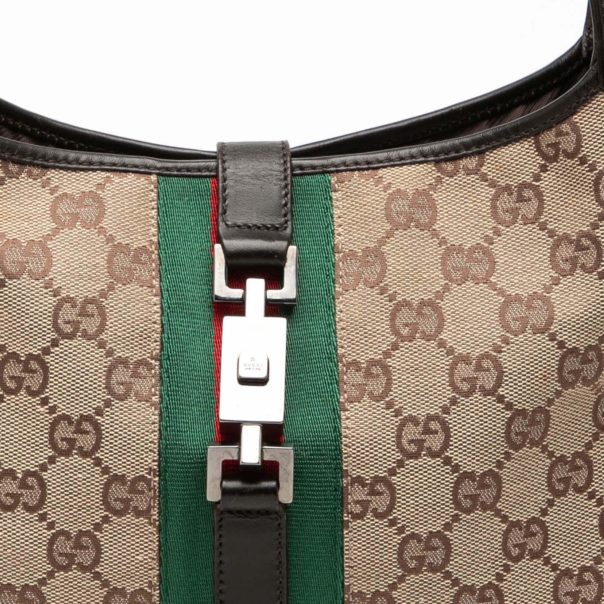 Gucci Medium GG Canvas Web Jackie Shoulder Bag
