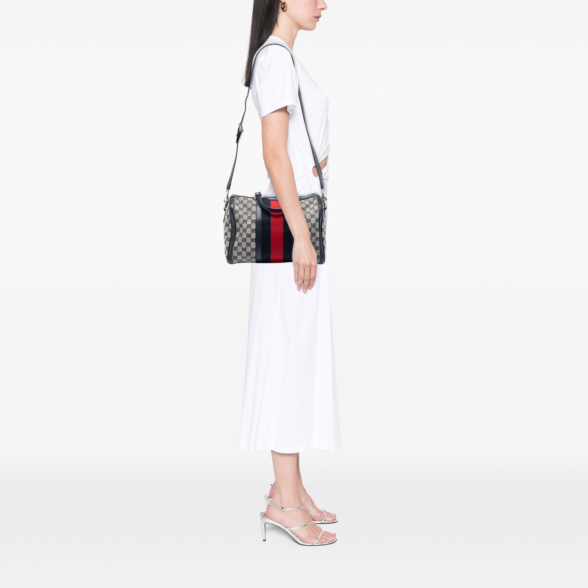 Gucci Medium GG Canvas Web Joy Boston Bag