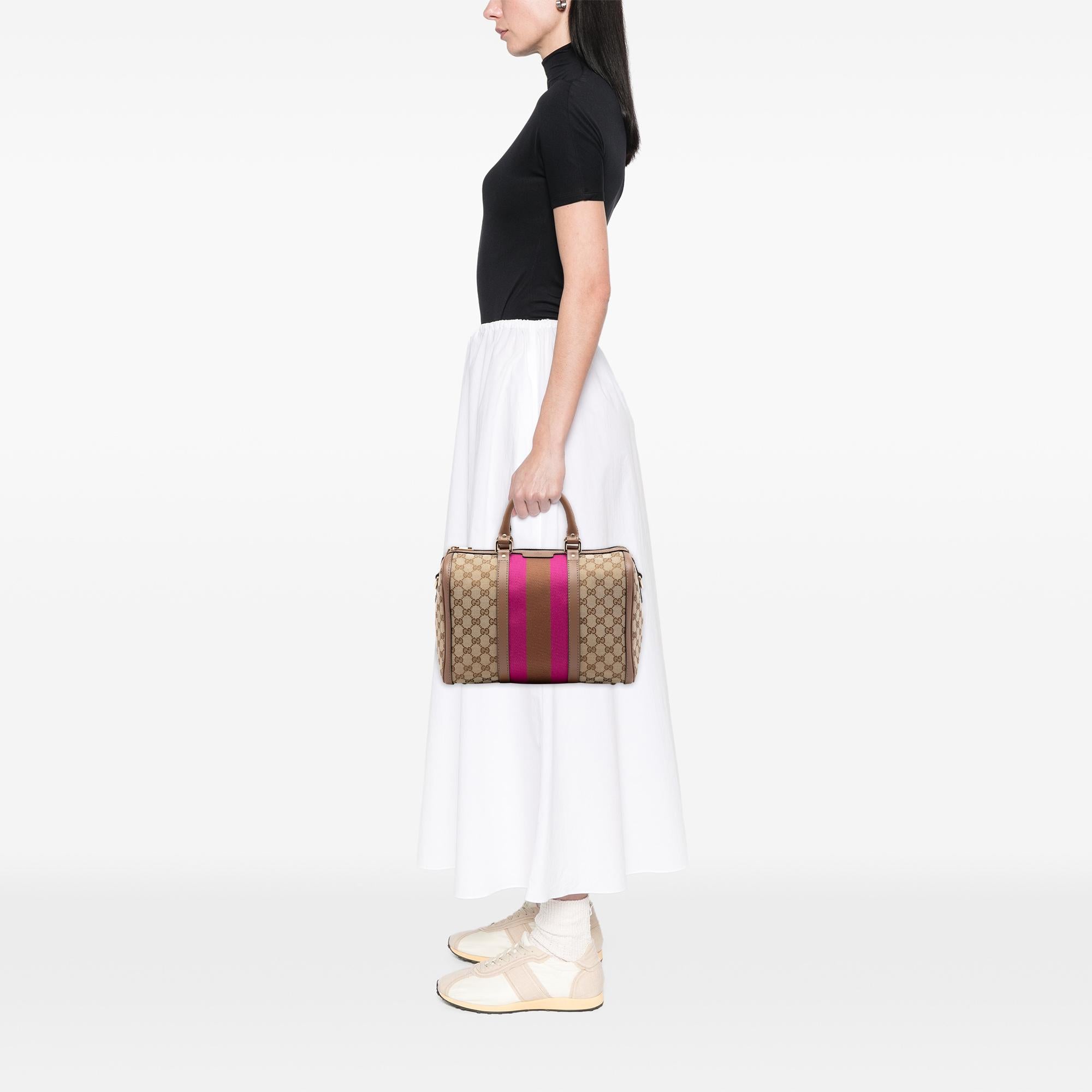 Gucci Medium GG Canvas Web Joy Boston Bag