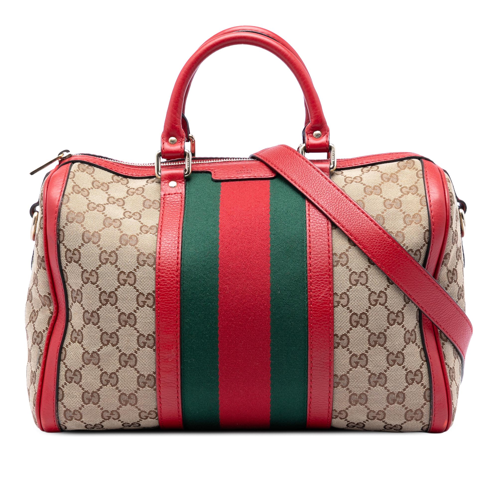 Gucci Medium GG Canvas Web Joy Boston Bag